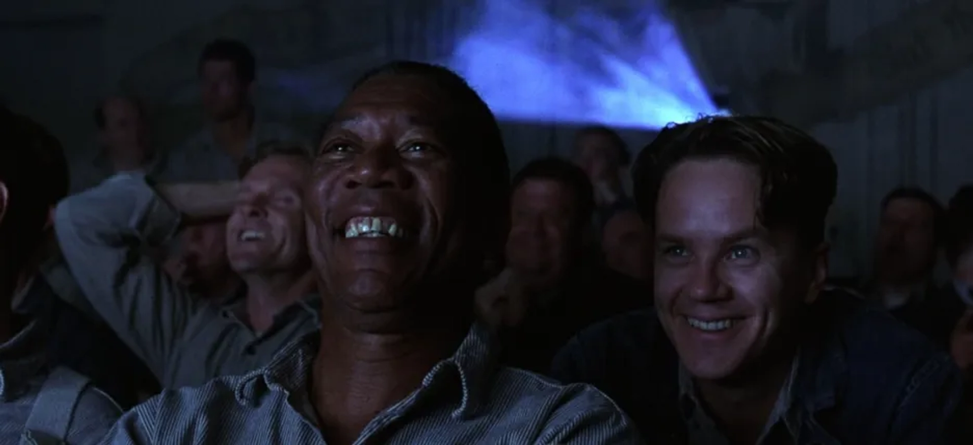 Morgan Freeman, Tim Robbins, and William Sadler in The Shawshank Redemption (1994)