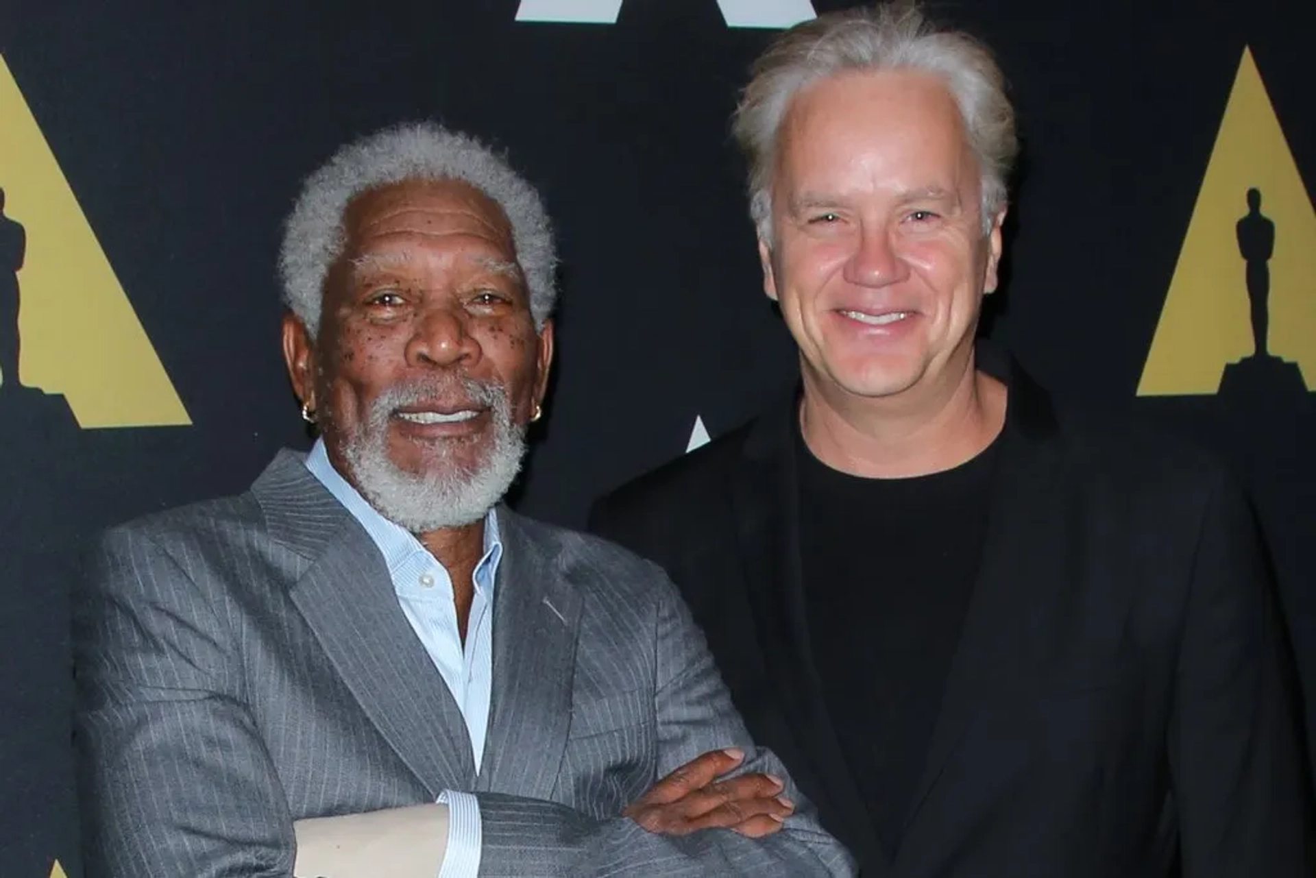 Morgan Freeman and Tim Robbins at an event for The Shawshank Redemption (1994)