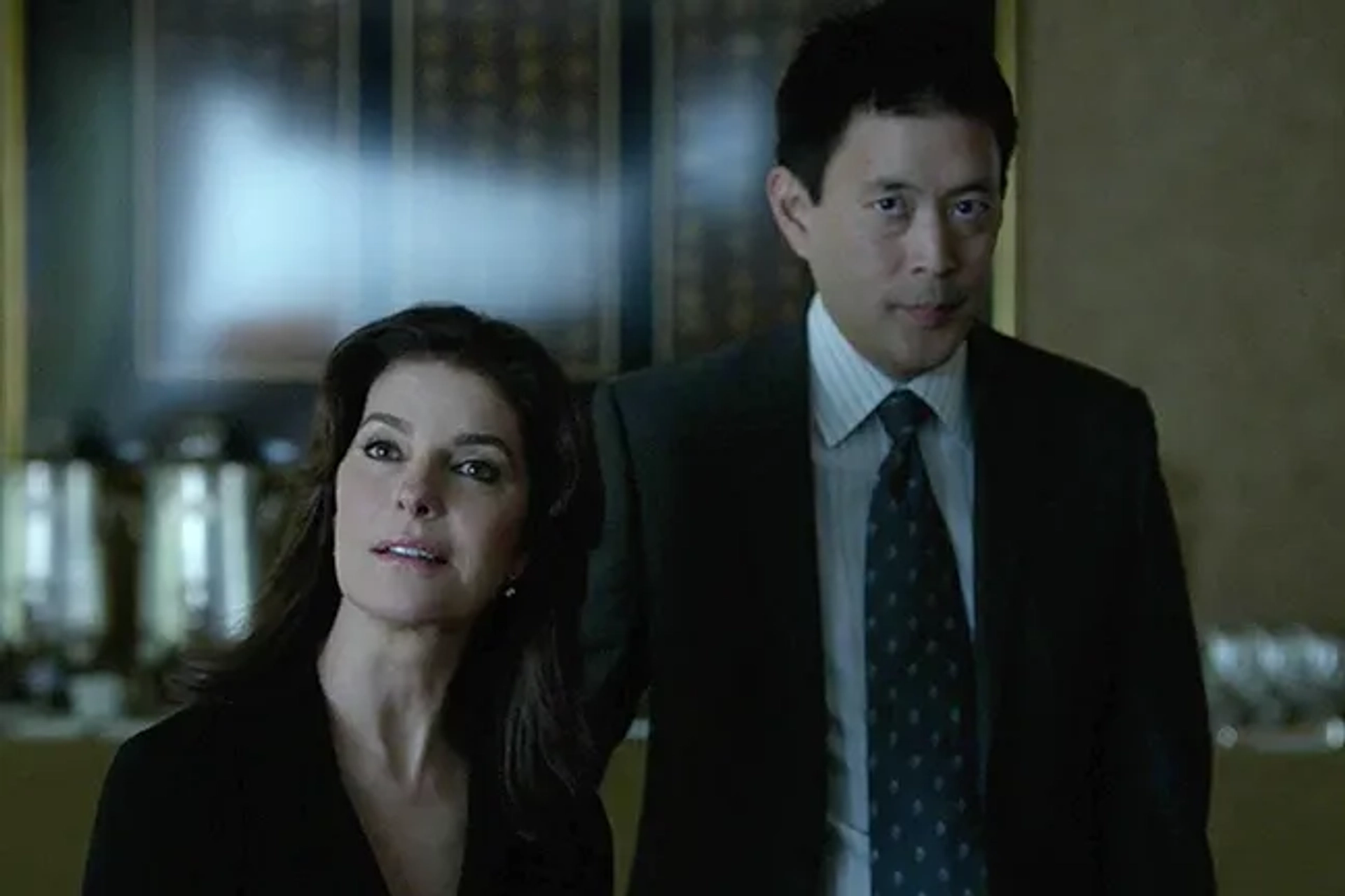 Still of Sela Ward and Scott Takeda in Gone Girl (2014)