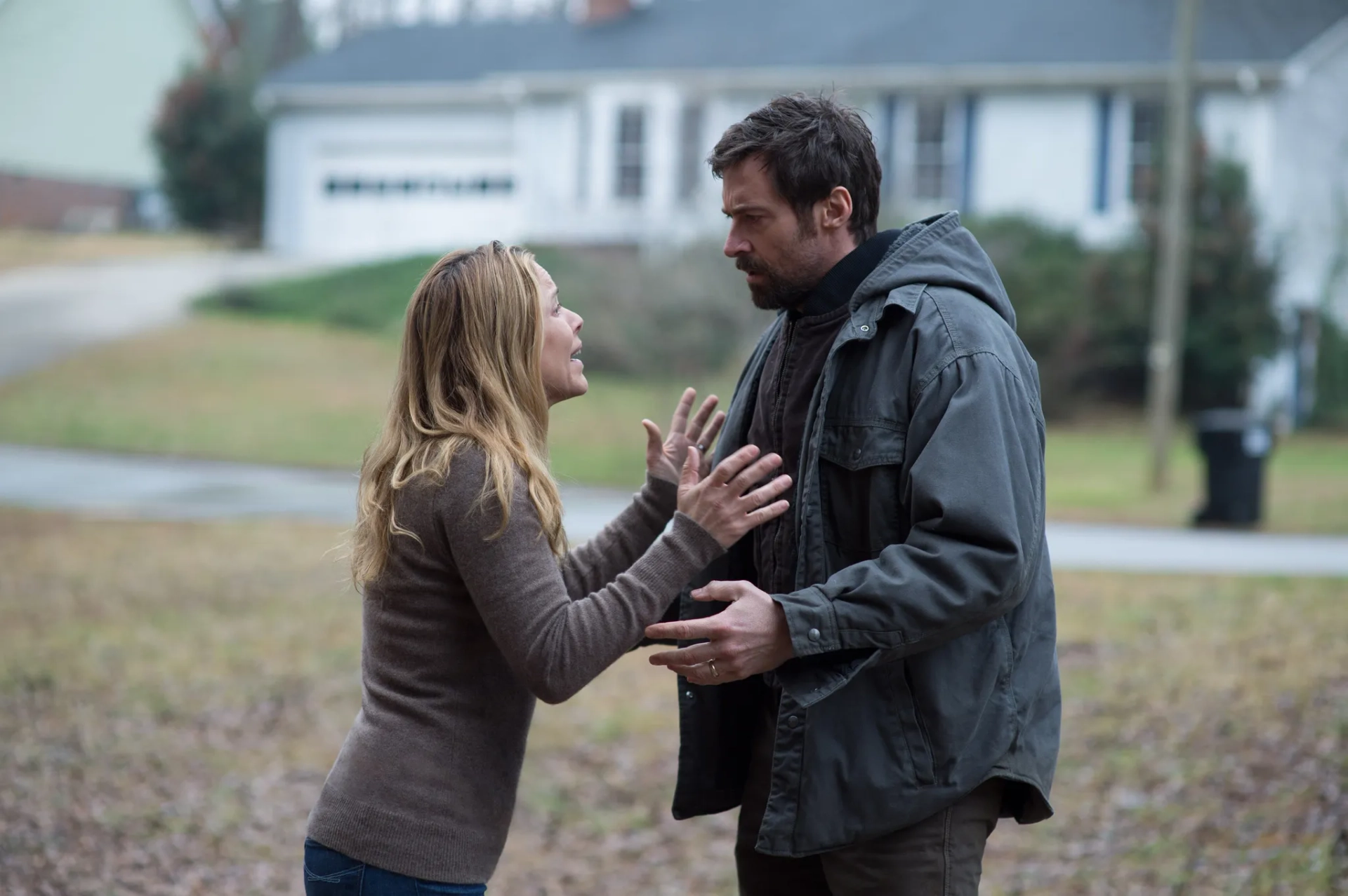 Maria Bello and Hugh Jackman in Prisoners (2013)