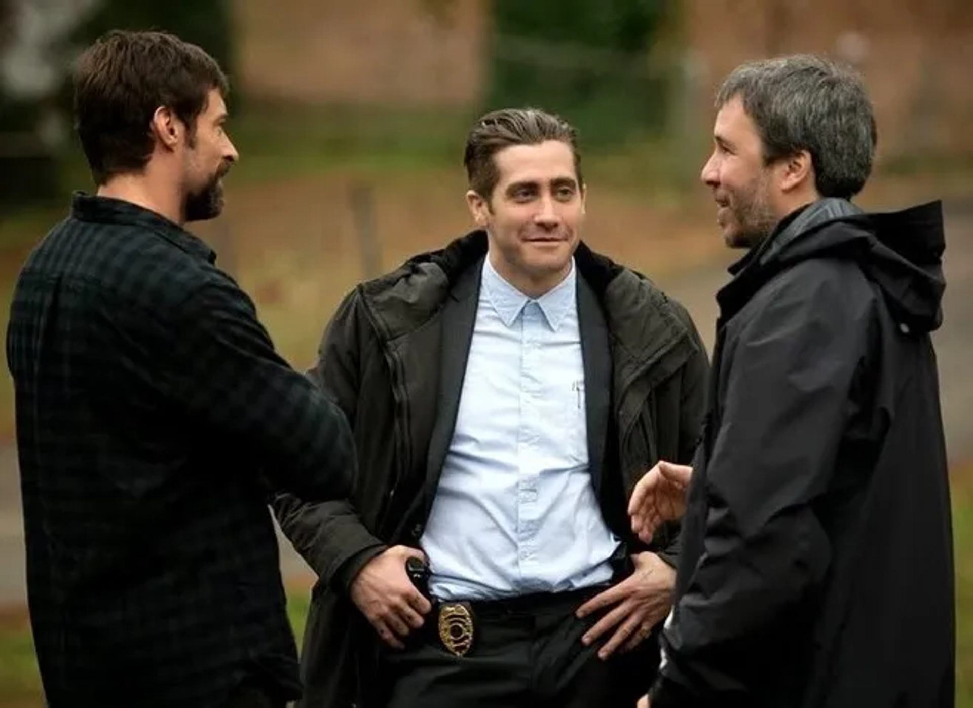 Jake Gyllenhaal, Hugh Jackman, and Denis Villeneuve in Prisoners (2013)