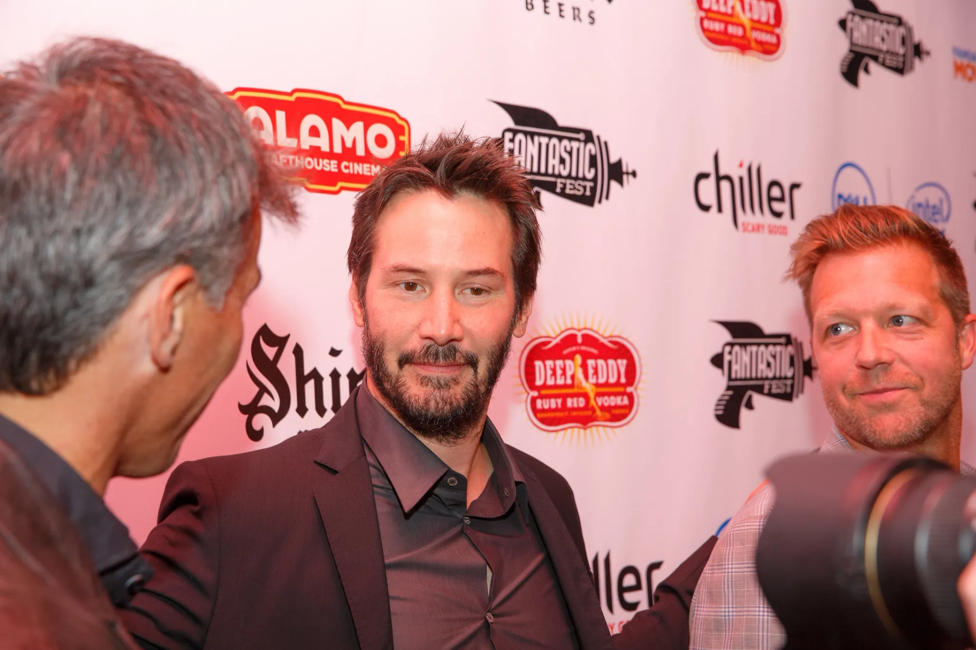 Keanu Reeves, David Leitch, and Chad Stahelski at an event for John Wick (2014)