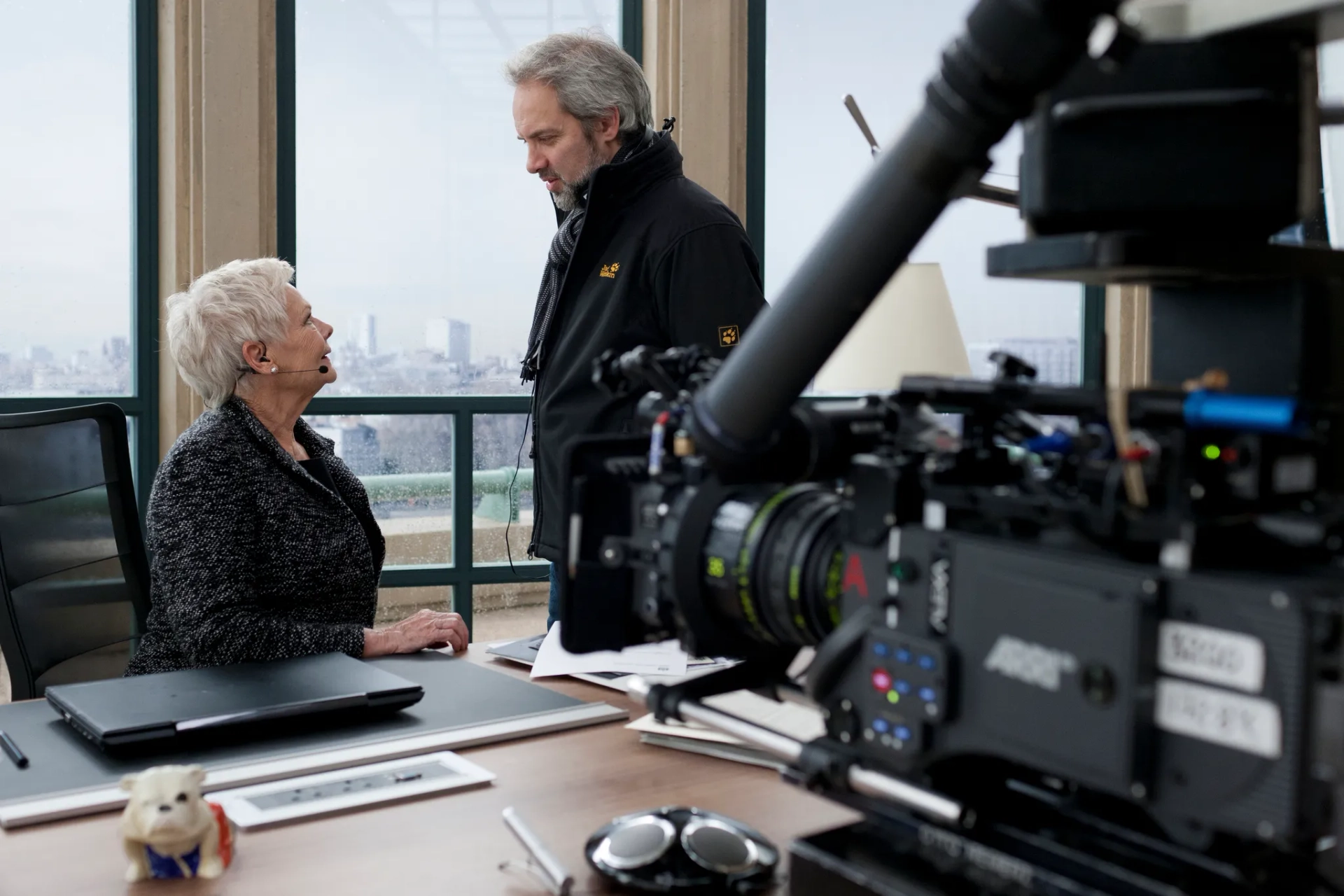 Judi Dench and Sam Mendes in Skyfall (2012)