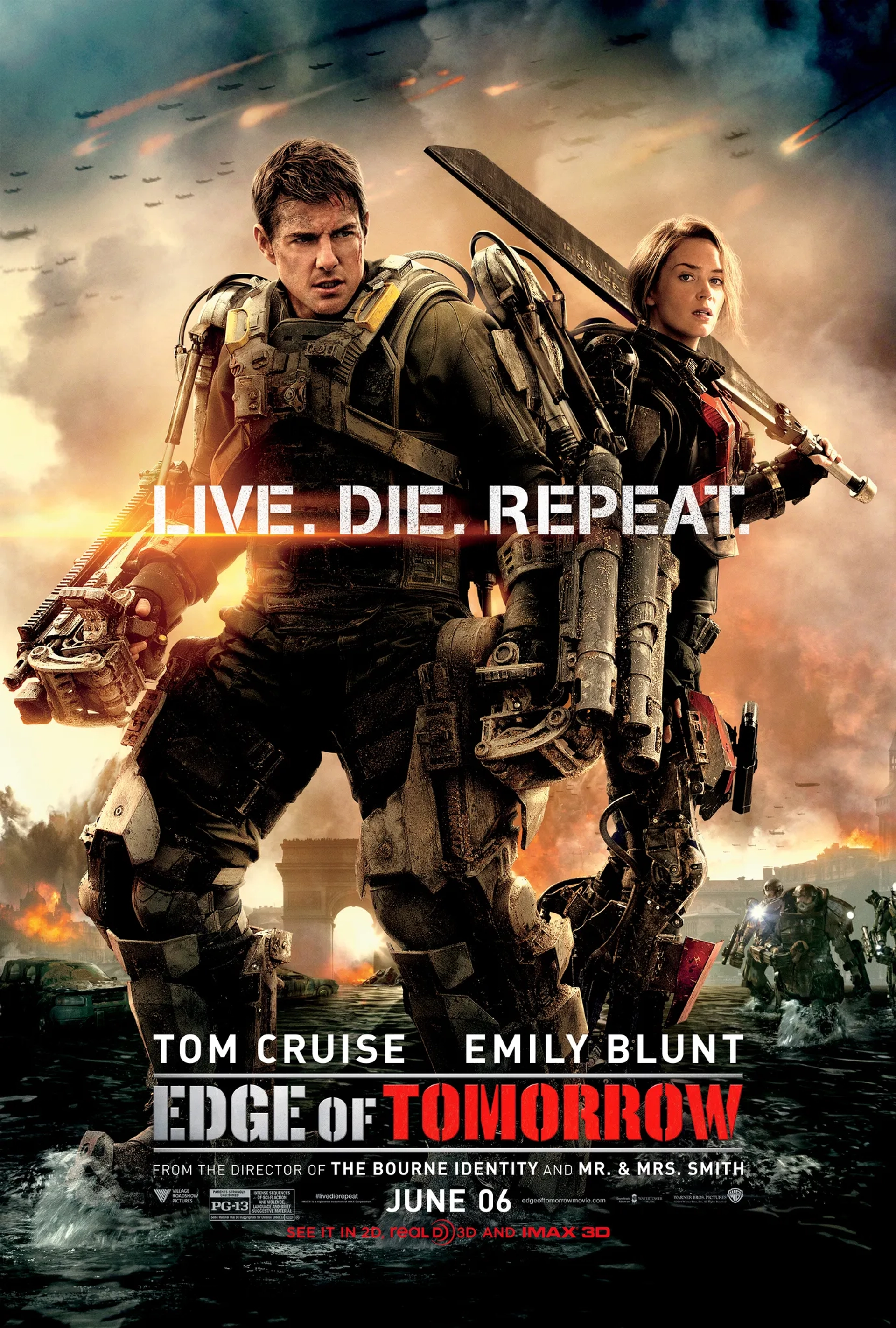 Tom Cruise and Emily Blunt in Edge of Tomorrow (2014)