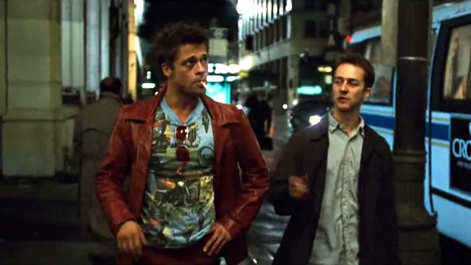 Brad Pitt and Edward Norton in Fight Club (1999)