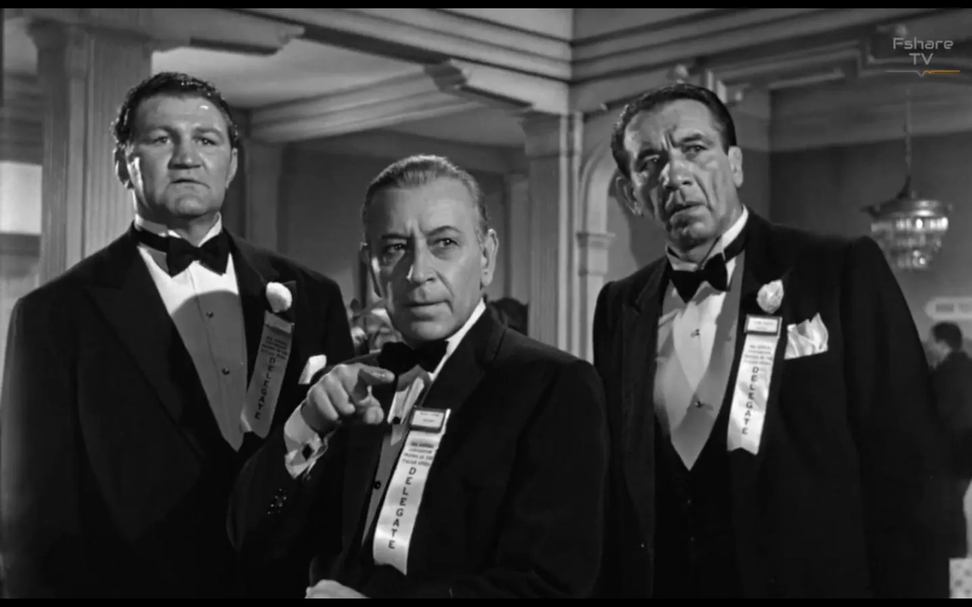 Pat Comiskey, Mike Mazurki, and George Raft in Some Like It Hot (1959)