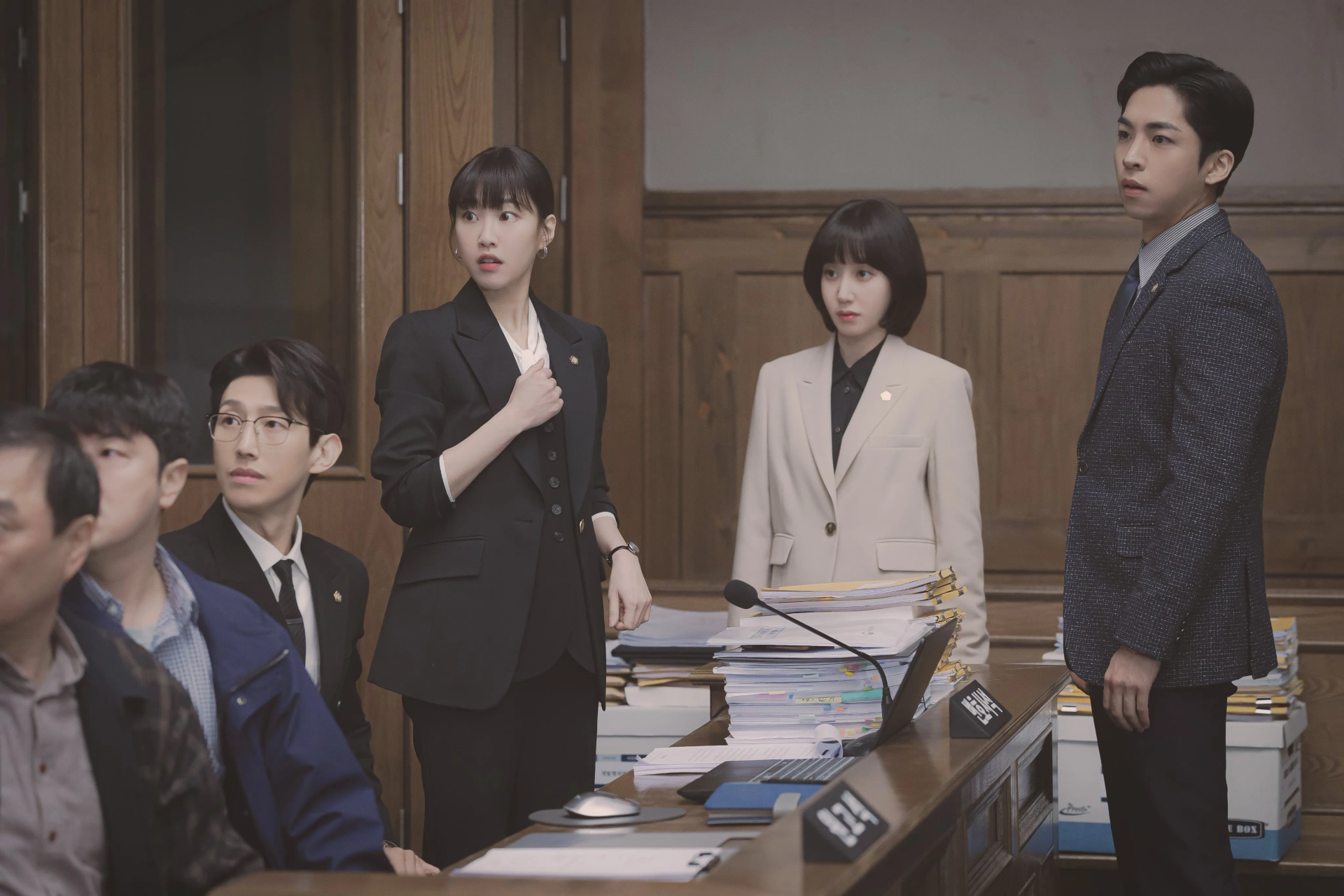 Joo Jong-hyuk, Park Eun-bin, Ha Yoon-kyung, and Kang Ki-young in Extraordinary Attorney Woo (2022)