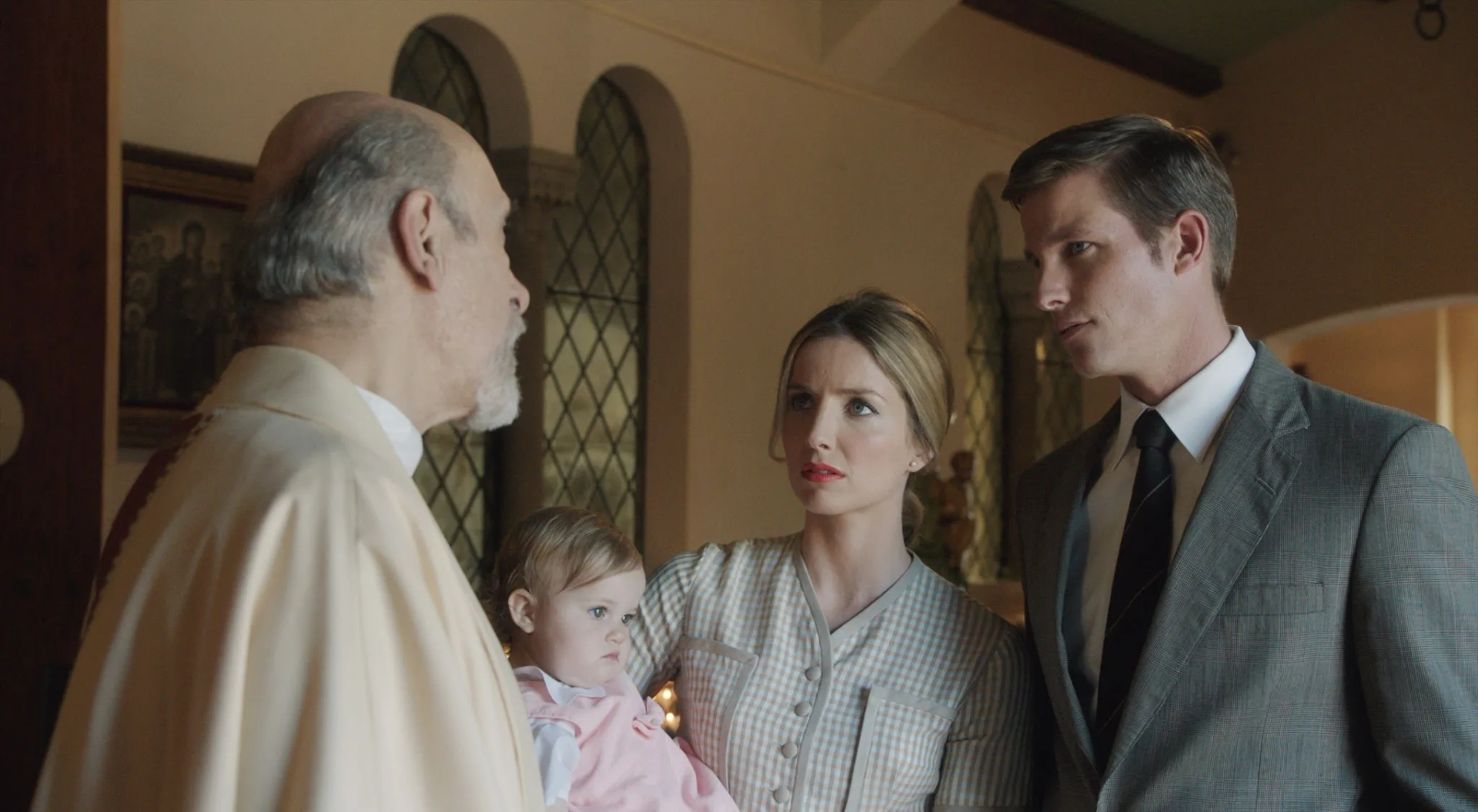 Tony Amendola, Ward Horton, and Annabelle Wallis in Annabelle (2014)