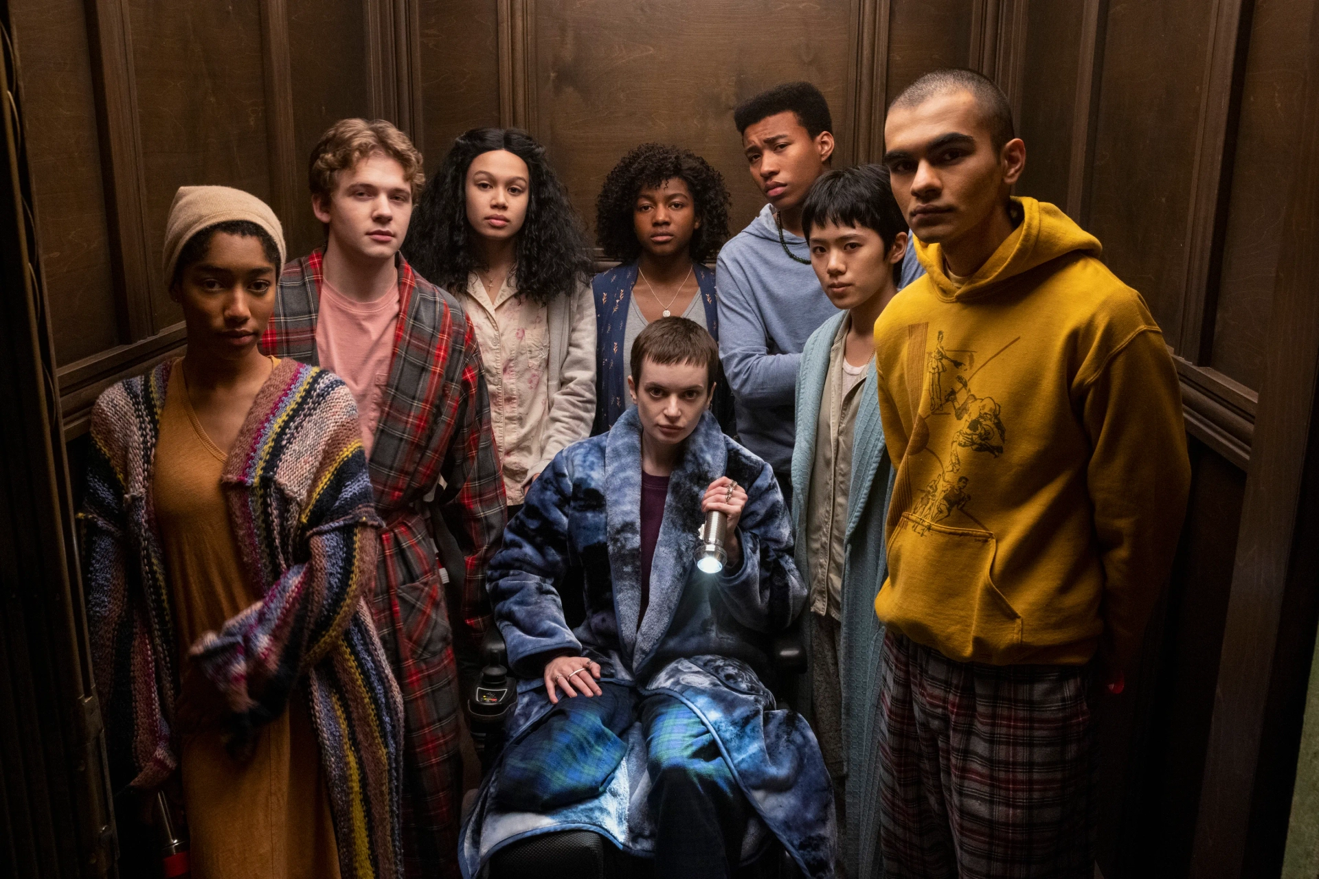 Ruth Codd, Annarah Cymone, Sauriyan Sapkota, Adia, Aya Furukawa, Iman Benson, William Chris Sumpter, and Igby Rigney in The Midnight Club (2022)