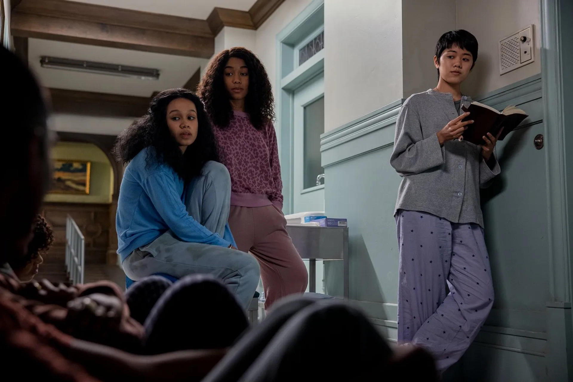 Annarah Cymone, Aya Furukawa, and Iman Benson in The Midnight Club (2022)