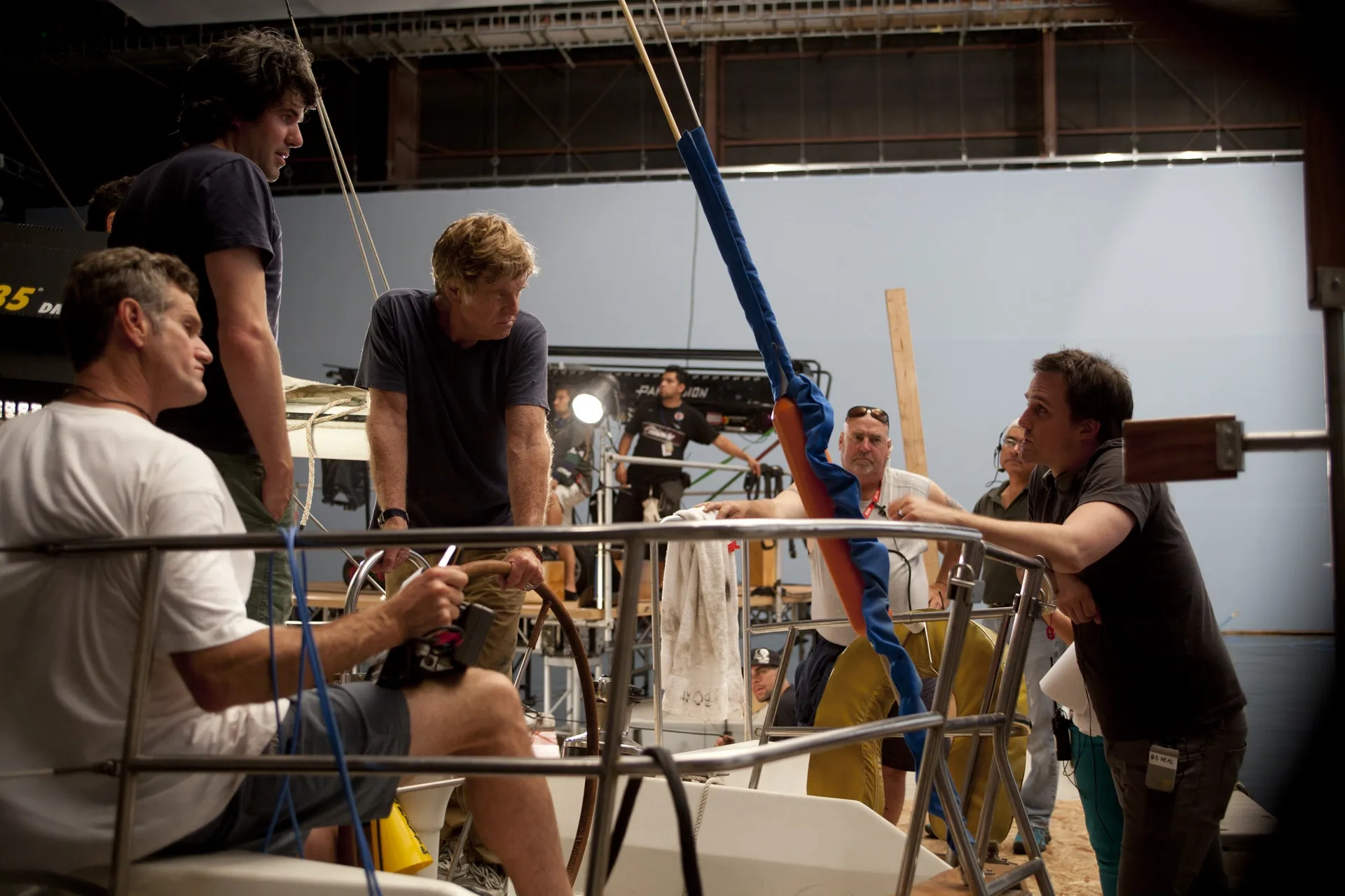 Robert Redford, Neal Dodson, Rick Hicks, Peter Zuccarini, and J.C. Chandor in All Is Lost (2013)