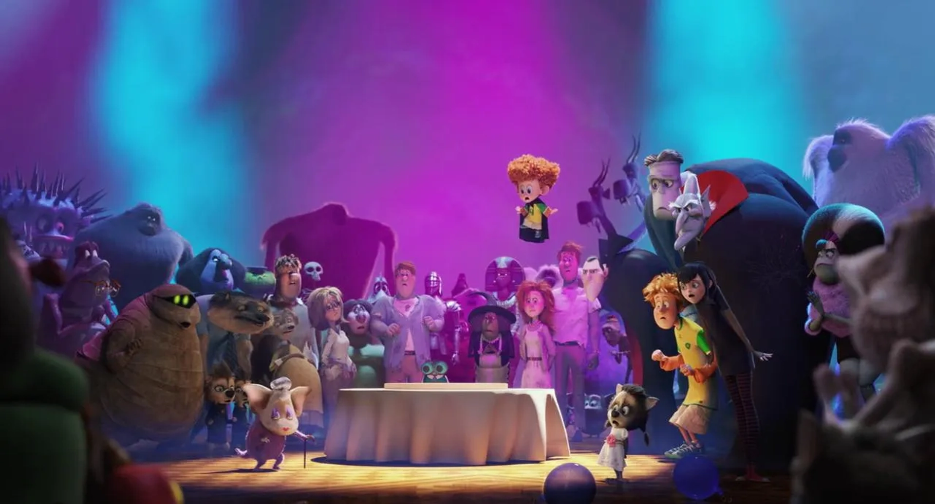 Steve Buscemi, Mel Brooks, Fran Drescher, Adam Sandler, Megan Mullally, David Spade, Kevin James, Nick Offerman, Molly Shannon, Jonny Solomon, Keegan-Michael Key, Selena Gomez, Andy Samberg, Sadie Sandler, and Asher Blinkoff in Hotel Transylvania 2 (2015)