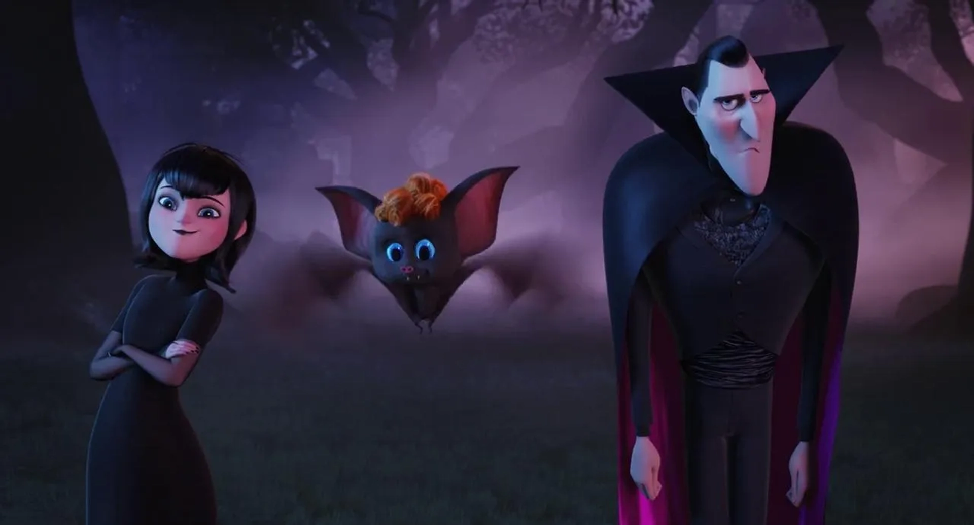 Adam Sandler, Selena Gomez, and Asher Blinkoff in Hotel Transylvania 2 (2015)