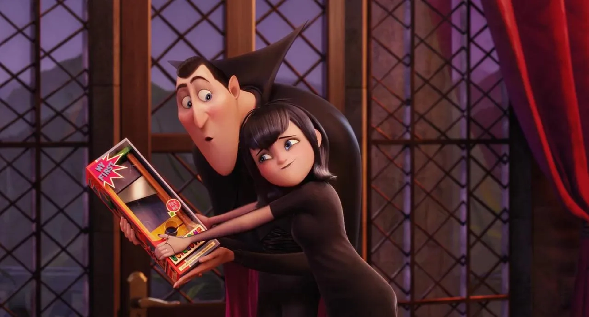 Adam Sandler and Selena Gomez in Hotel Transylvania 2 (2015)