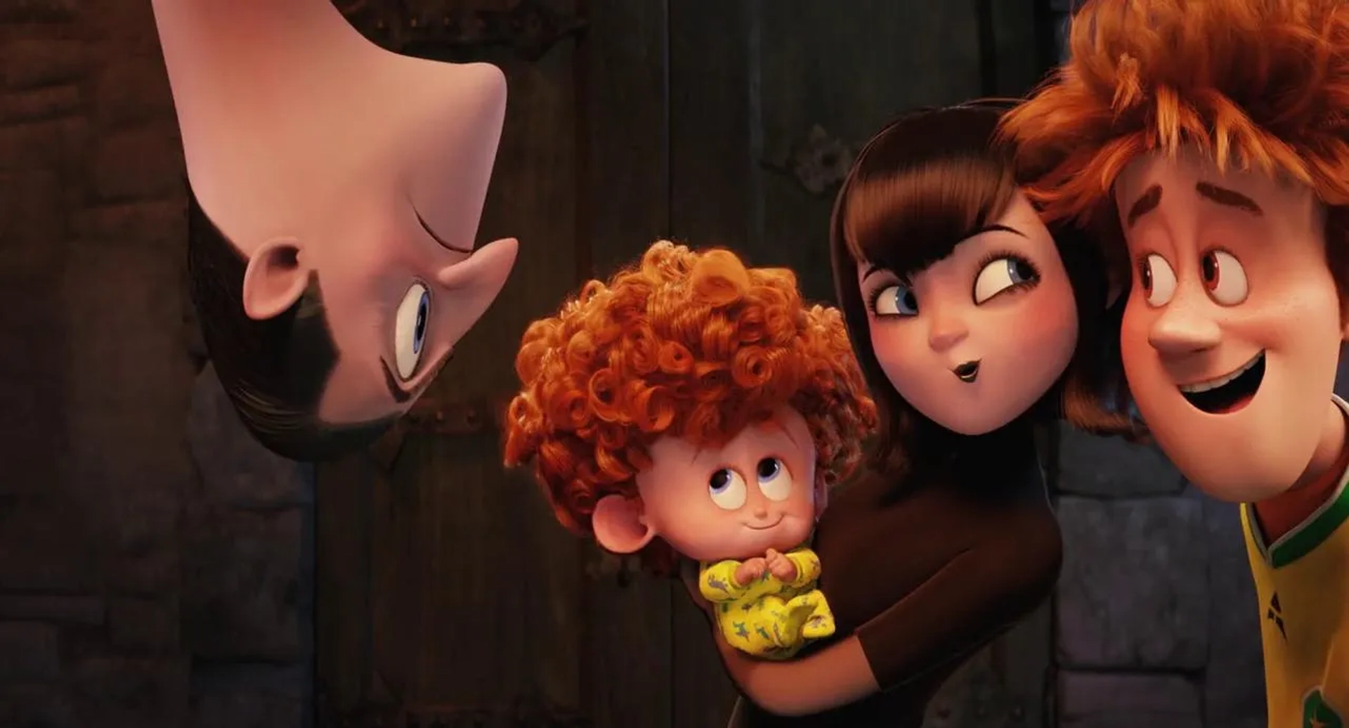 Adam Sandler, Selena Gomez, Andy Samberg, and Sunny Sandler in Hotel Transylvania 2 (2015)