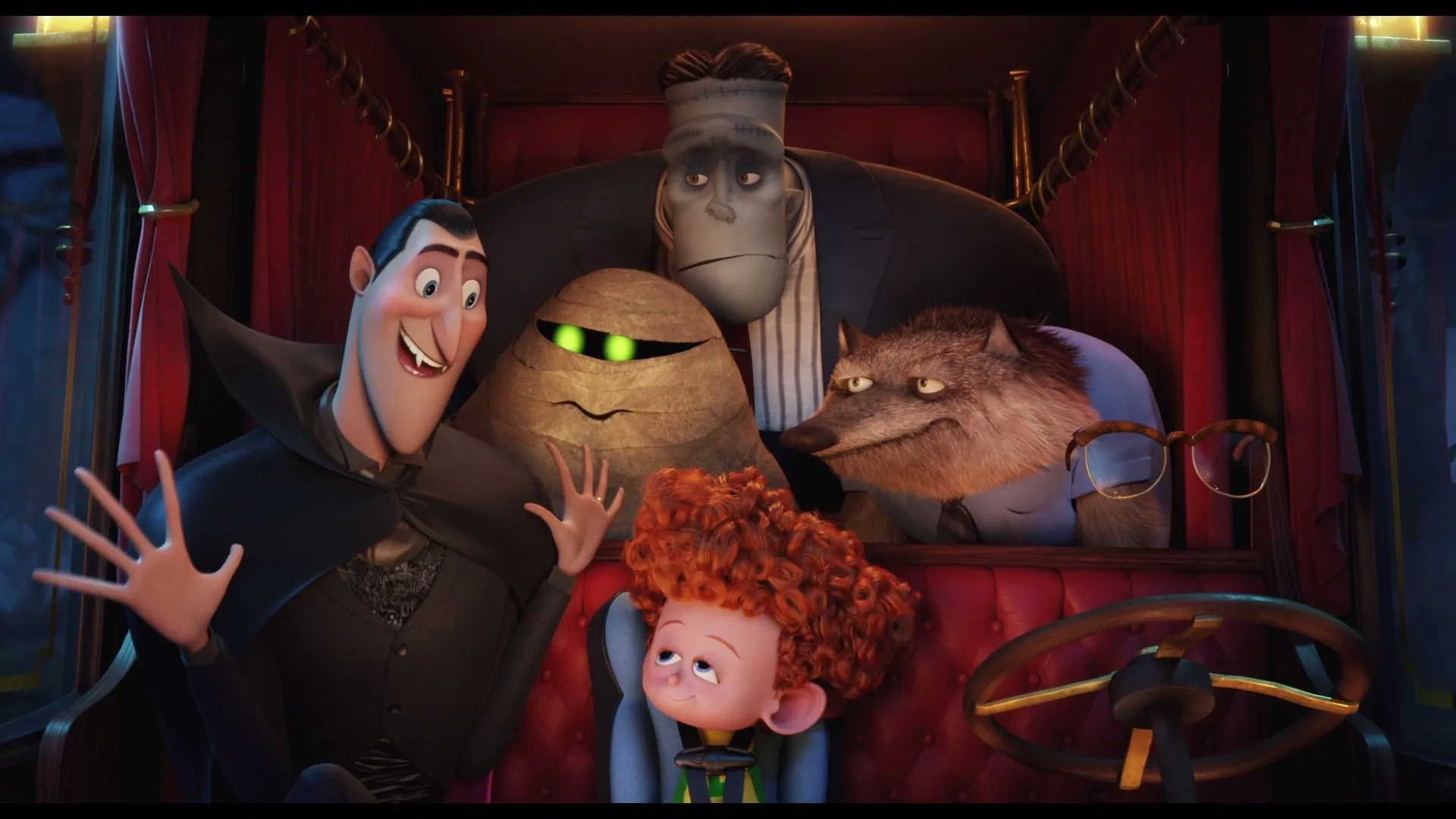 Steve Buscemi, Adam Sandler, David Spade, Kevin James, Keegan-Michael Key, and Asher Blinkoff in Hotel Transylvania 2 (2015)