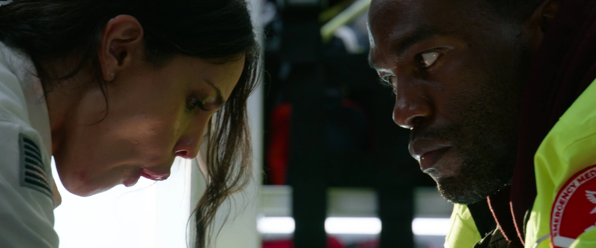 Eiza González and Yahya Abdul-Mateen II in Ambulance (2022)