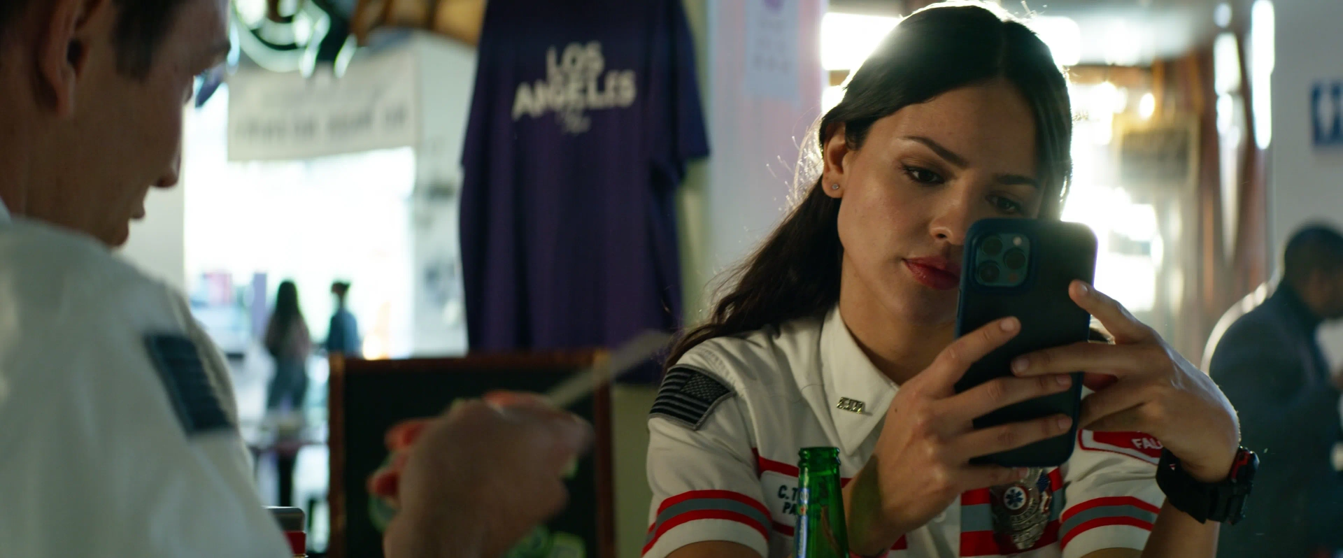 Eiza González and Colin Woodell in Ambulance (2022)