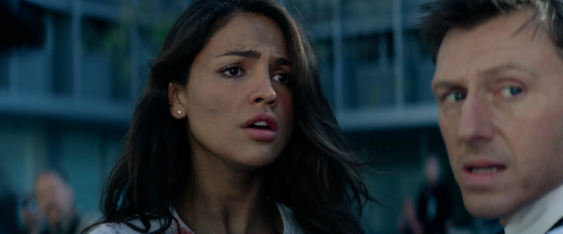 Keir O'Donnell and Eiza González in Ambulance (2022)