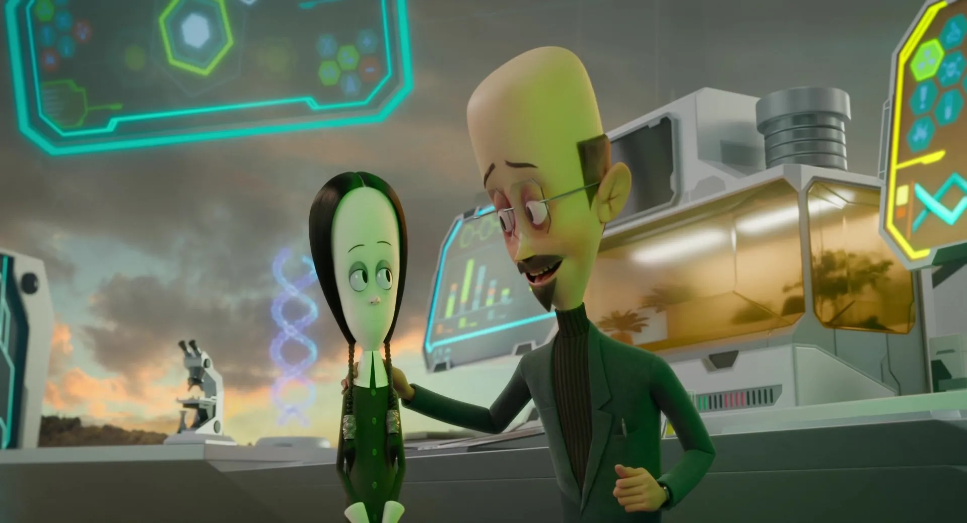 Bill Hader and Chloë Grace Moretz in The Addams Family 2 (2021)