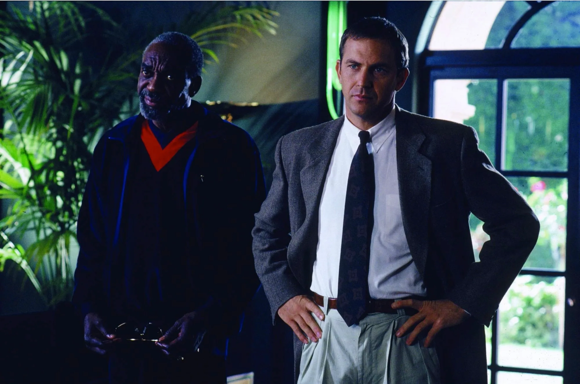 Kevin Costner and Bill Cobbs in The Bodyguard (1992)