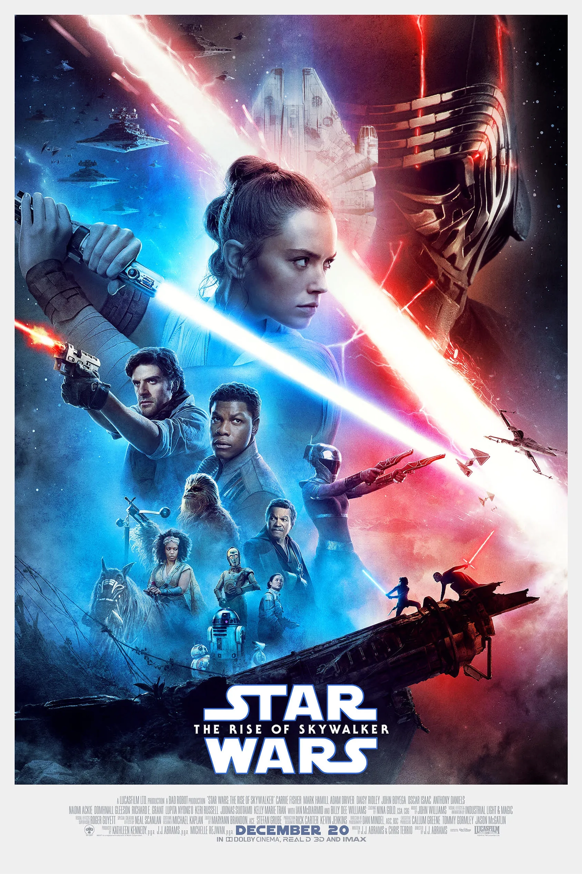 Anthony Daniels, J.J. Abrams, Lynn Robertson Bruce, Hassan Taj, Oscar Isaac, Brian Herring, Dave Chapman, Adam Driver, John Boyega, Robin Guiver, Daisy Ridley, Lee Towersey, Joonas Suotamo, and Naomi Ackie in Star Wars: Episode IX - The Rise of Skywalker (2019)