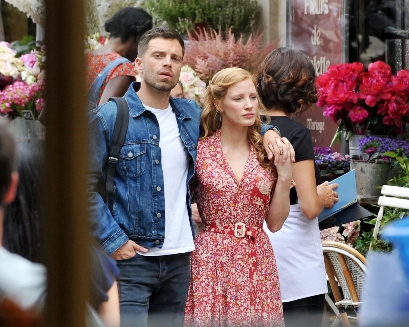 Jessica Chastain and Sebastian Stan in The 355 (2022)