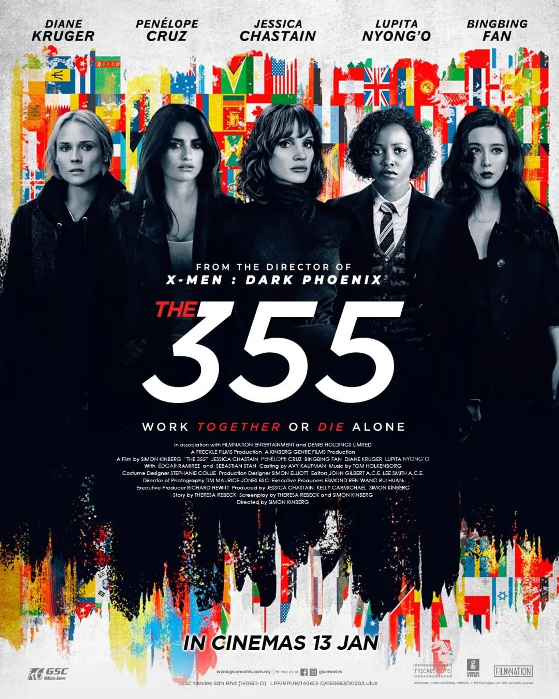 Penélope Cruz, Diane Kruger, Bingbing Fan, Jessica Chastain, and Lupita Nyong'o in The 355 (2022)