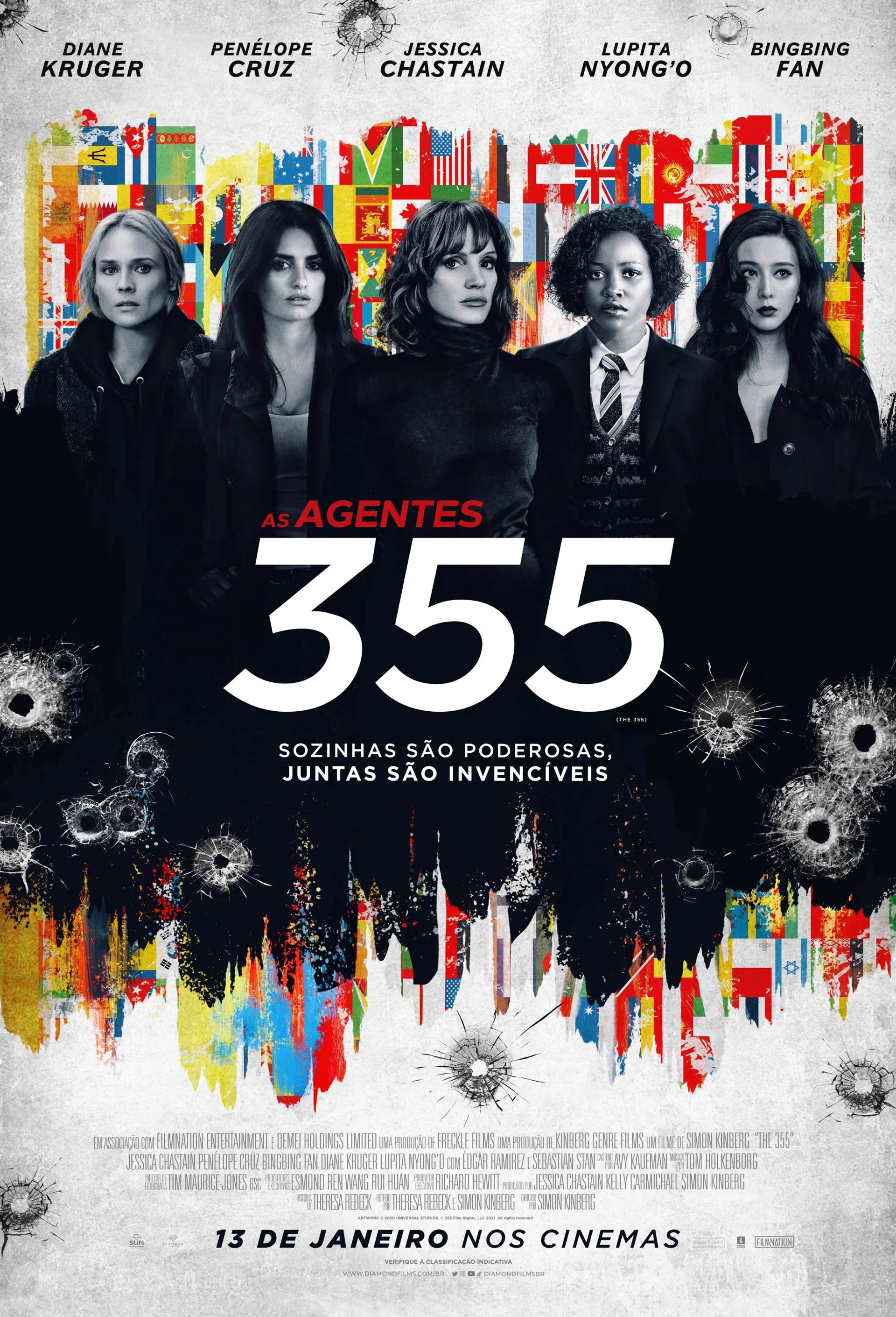 Penélope Cruz, Diane Kruger, Bingbing Fan, Jessica Chastain, and Lupita Nyong'o in The 355 (2022)