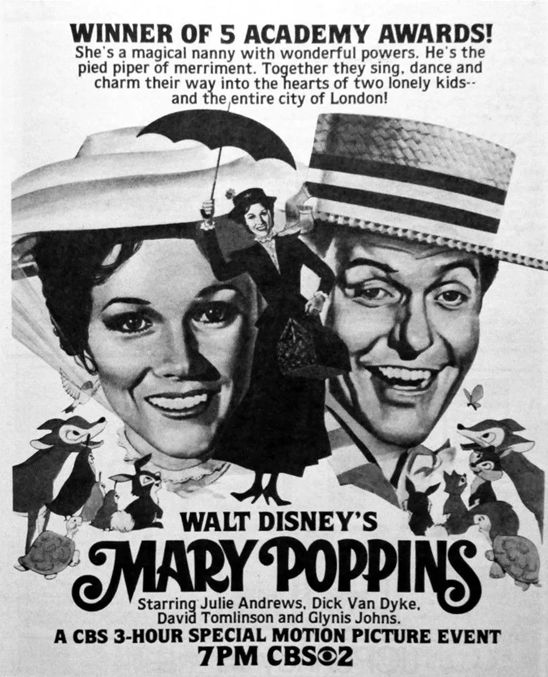 Julie Andrews and Dick Van Dyke in Mary Poppins (1964)