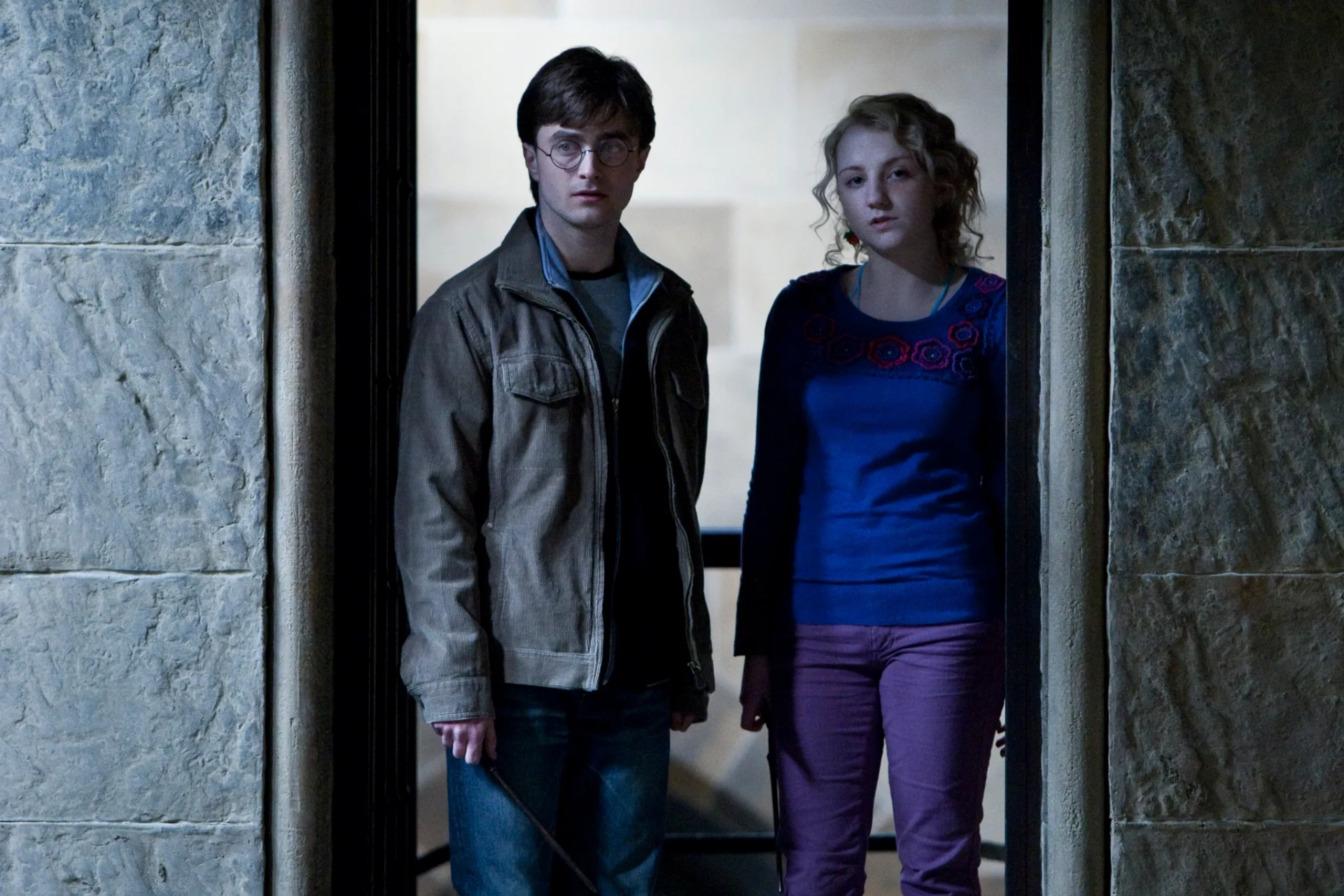 Daniel Radcliffe and Evanna Lynch in Harry Potter and the Deathly Hallows: Part 2 (2011)