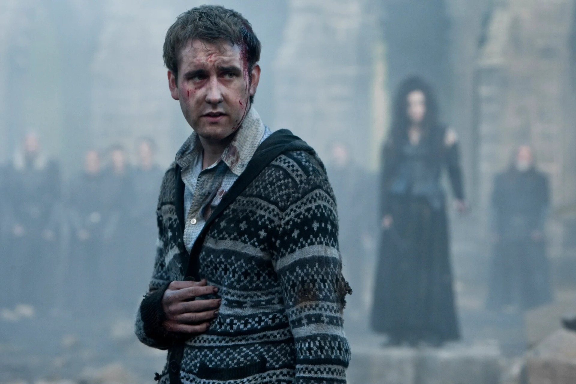 Helena Bonham Carter and Matthew Lewis in Harry Potter and the Deathly Hallows: Part 2 (2011)