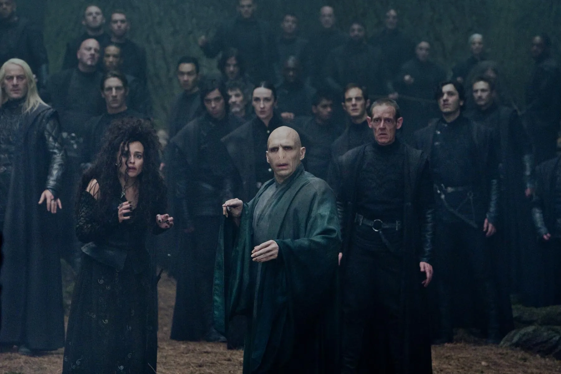 Ralph Fiennes, Helena Bonham Carter, and Jason Isaacs in Harry Potter and the Deathly Hallows: Part 2 (2011)