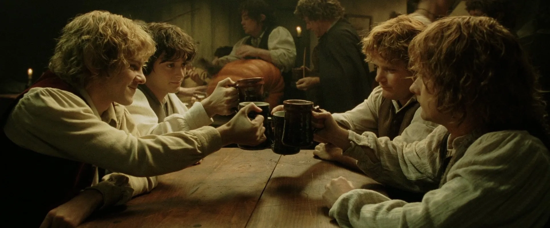 Sean Astin, Elijah Wood, Billy Boyd, and Dominic Monaghan in The Lord of the Rings: The Return of the King (2003)