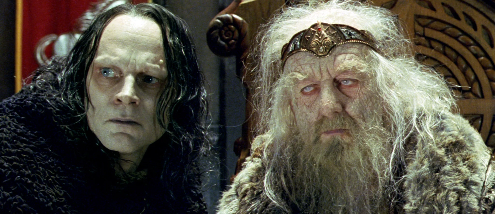 Brad Dourif and Bernard Hill in The Lord of the Rings: The Two Towers (2002)