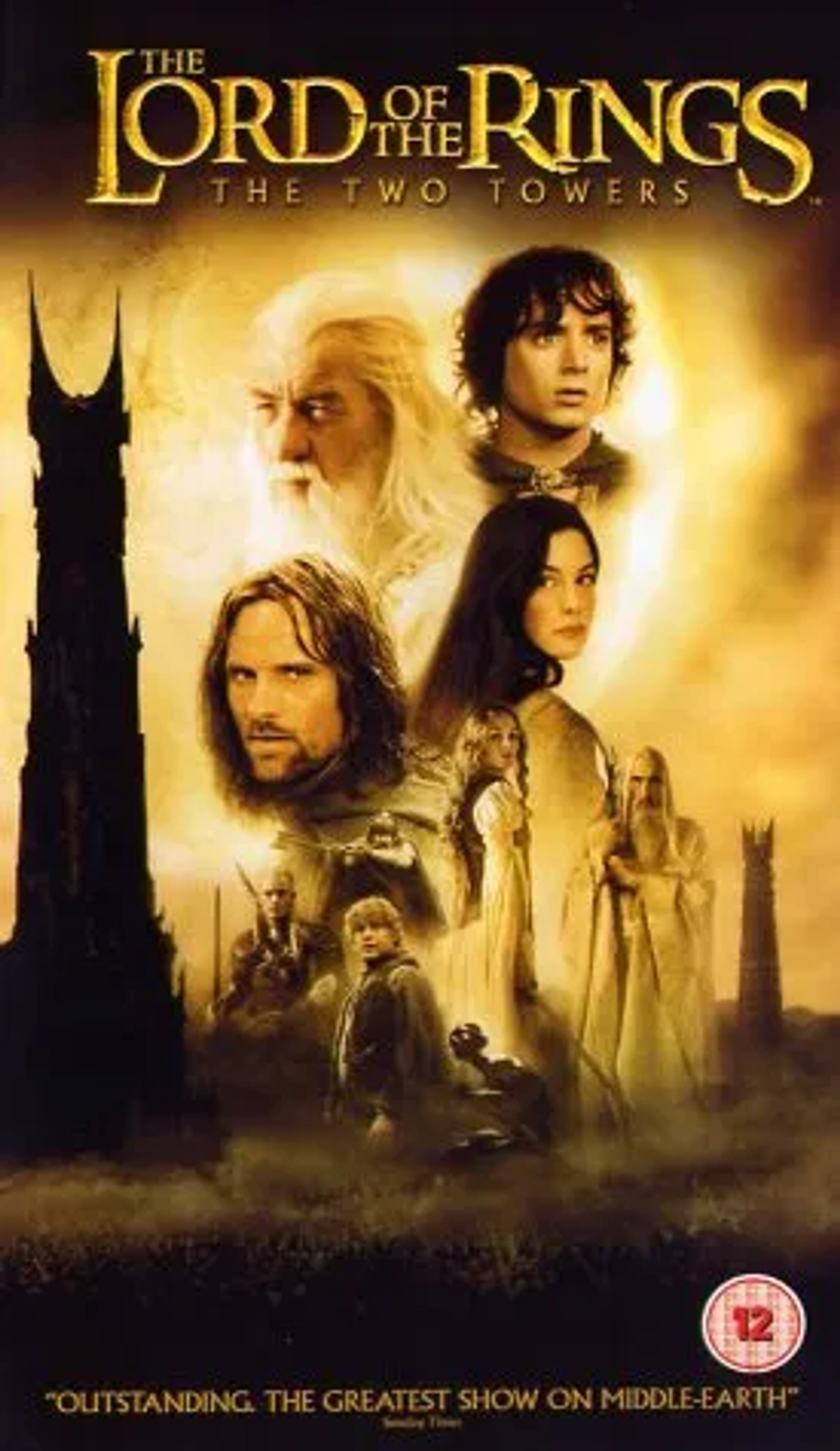 Liv Tyler, Sean Astin, Christopher Lee, Elijah Wood, Viggo Mortensen, Miranda Otto, Ian McKellen, Orlando Bloom, John Rhys-Davies, and Andy Serkis in The Lord of the Rings: The Two Towers (2002)