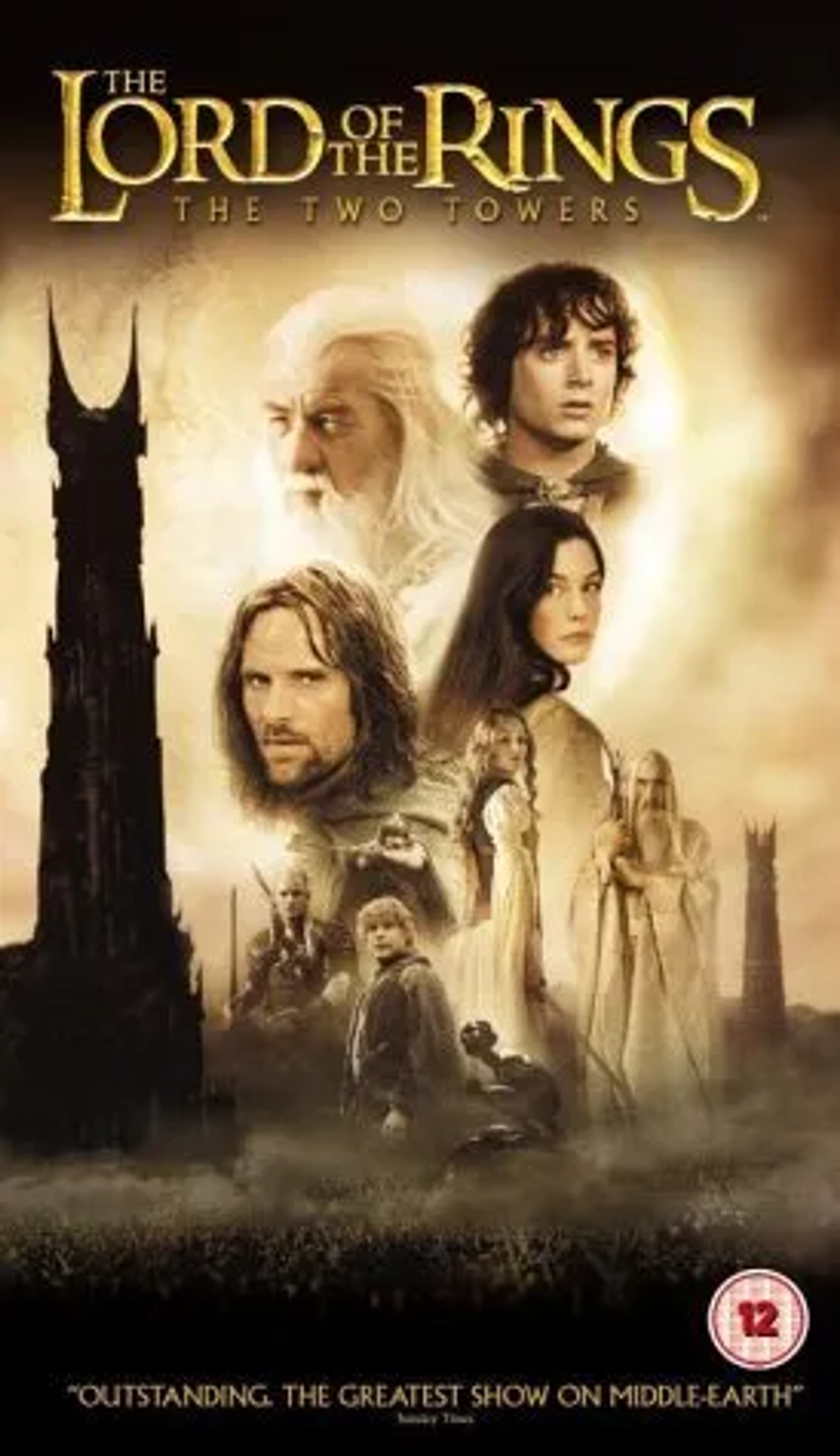 Liv Tyler, Sean Astin, Christopher Lee, Elijah Wood, Viggo Mortensen, Miranda Otto, Ian McKellen, Orlando Bloom, John Rhys-Davies, and Andy Serkis in The Lord of the Rings: The Two Towers (2002)