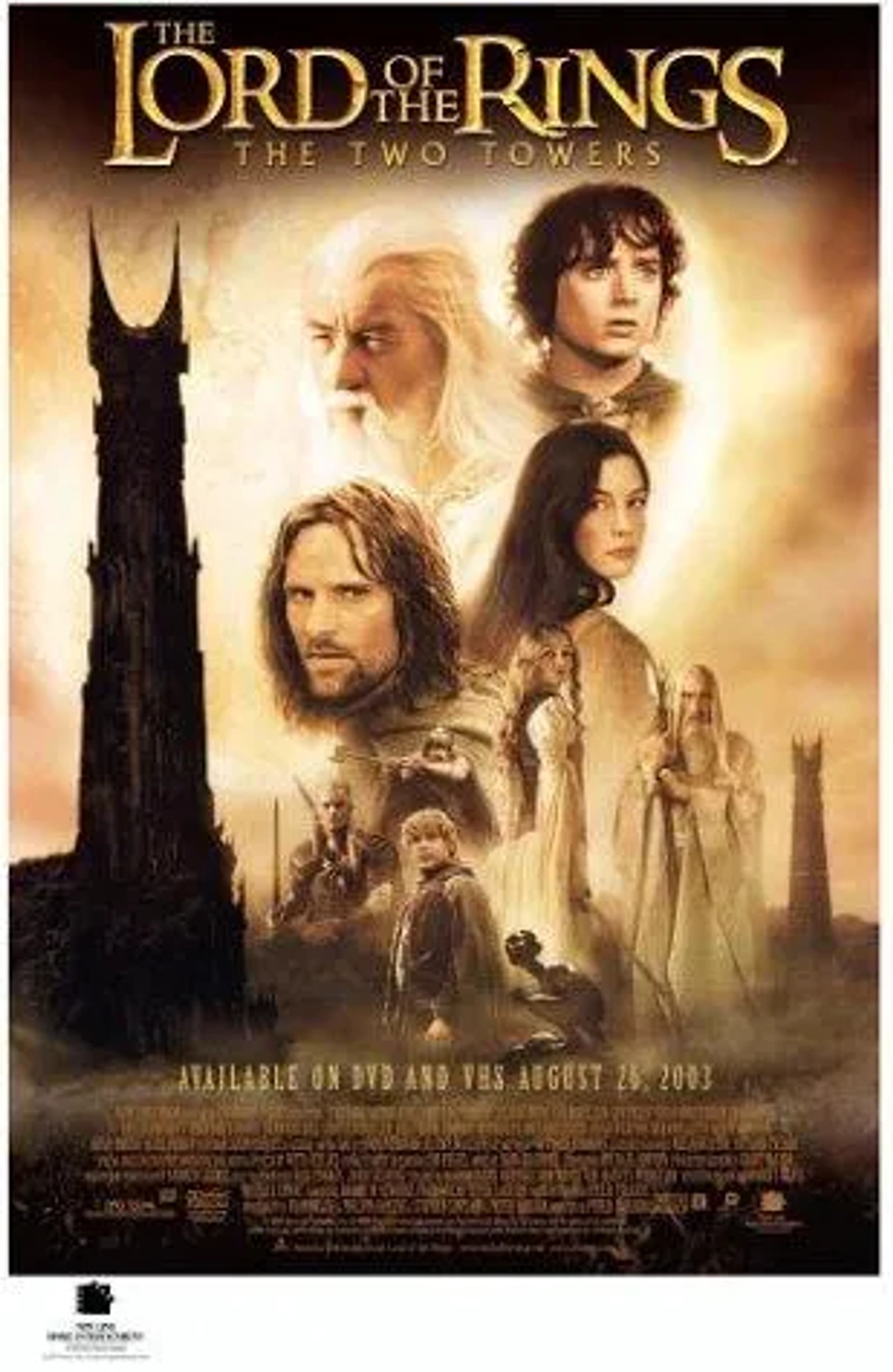 Liv Tyler, Sean Astin, Christopher Lee, Elijah Wood, Viggo Mortensen, Miranda Otto, Ian McKellen, Orlando Bloom, John Rhys-Davies, and Andy Serkis in The Lord of the Rings: The Two Towers (2002)