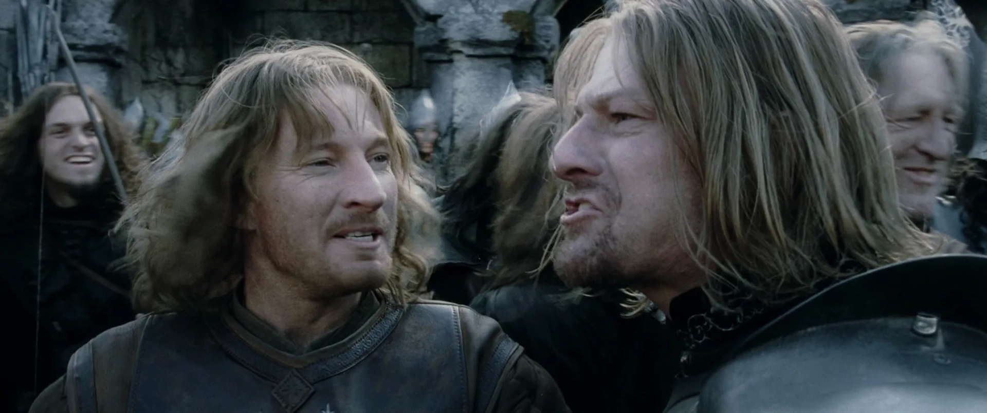 Sean Bean and David Wenham in The Lord of the Rings: The Two Towers (2002)