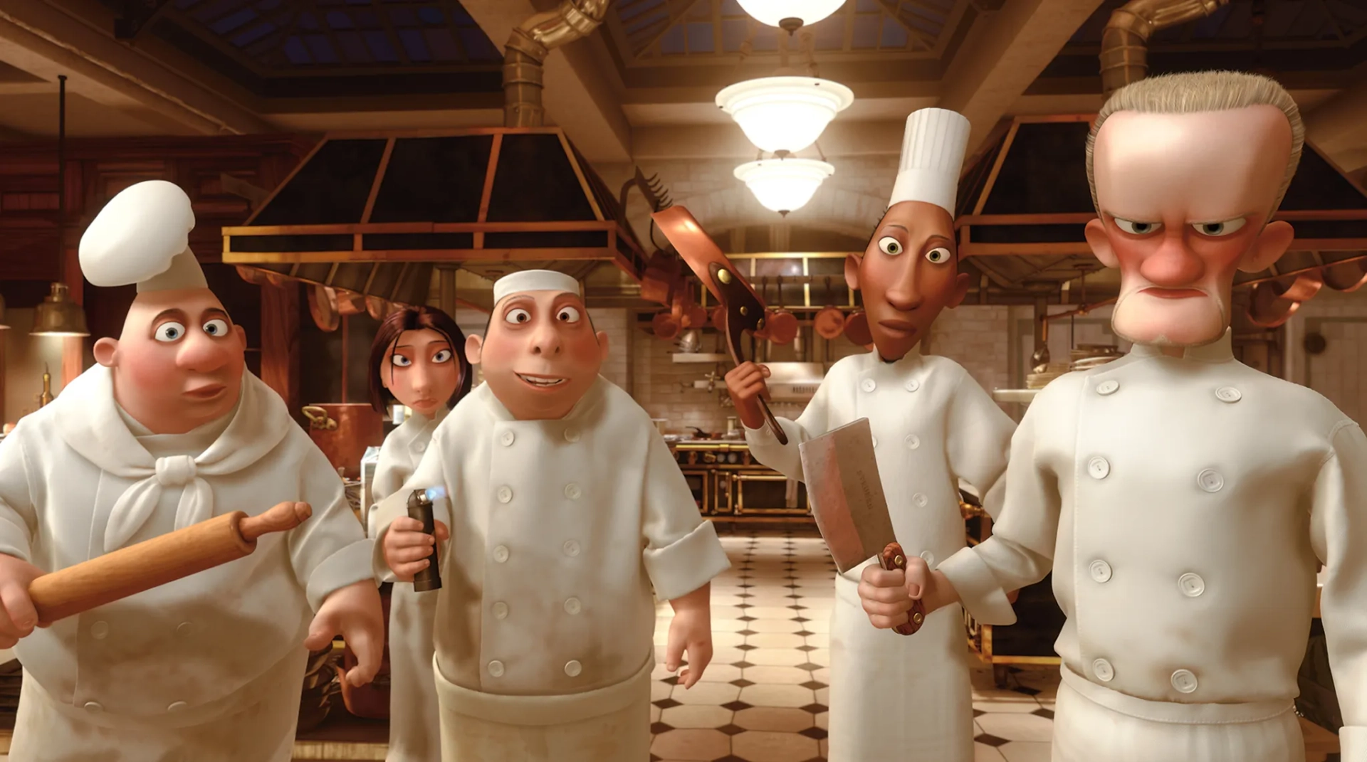 Janeane Garofalo, James Remar, Will Arnett, Tony Fucile, and Julius Callahan in Ratatouille (2007)