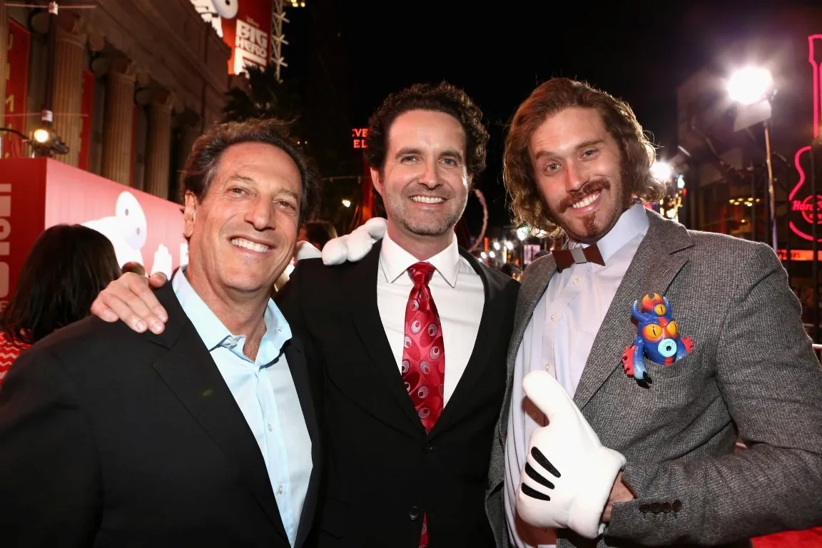 Robert L. Baird, Andrew Millstein, and T.J. Miller at an event for Big Hero 6 (2014)