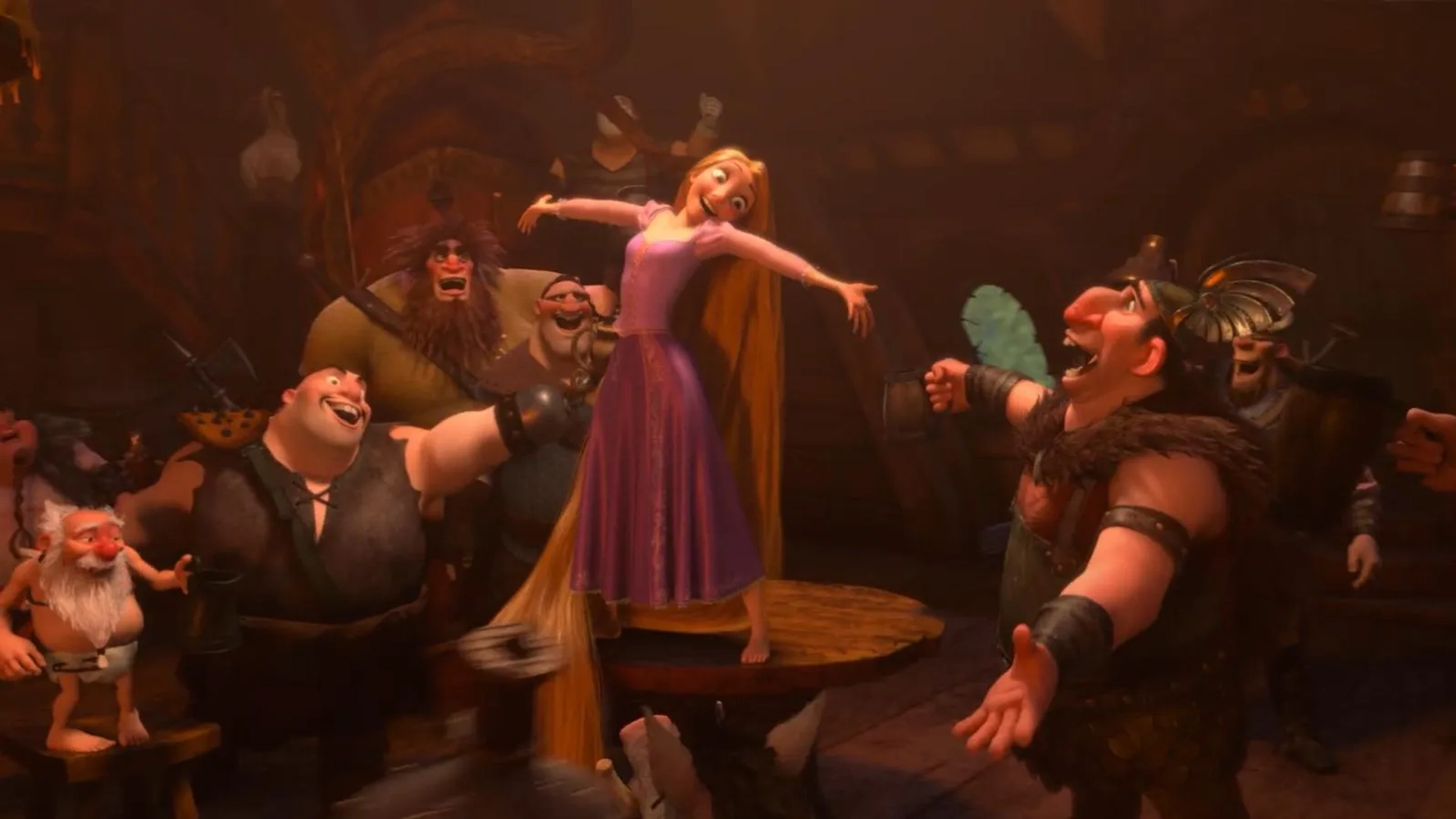 Richard Kiel, Jeffrey Tambor, Brad Garrett, Paul F. Tompkins, and Mandy Moore in Tangled (2010)