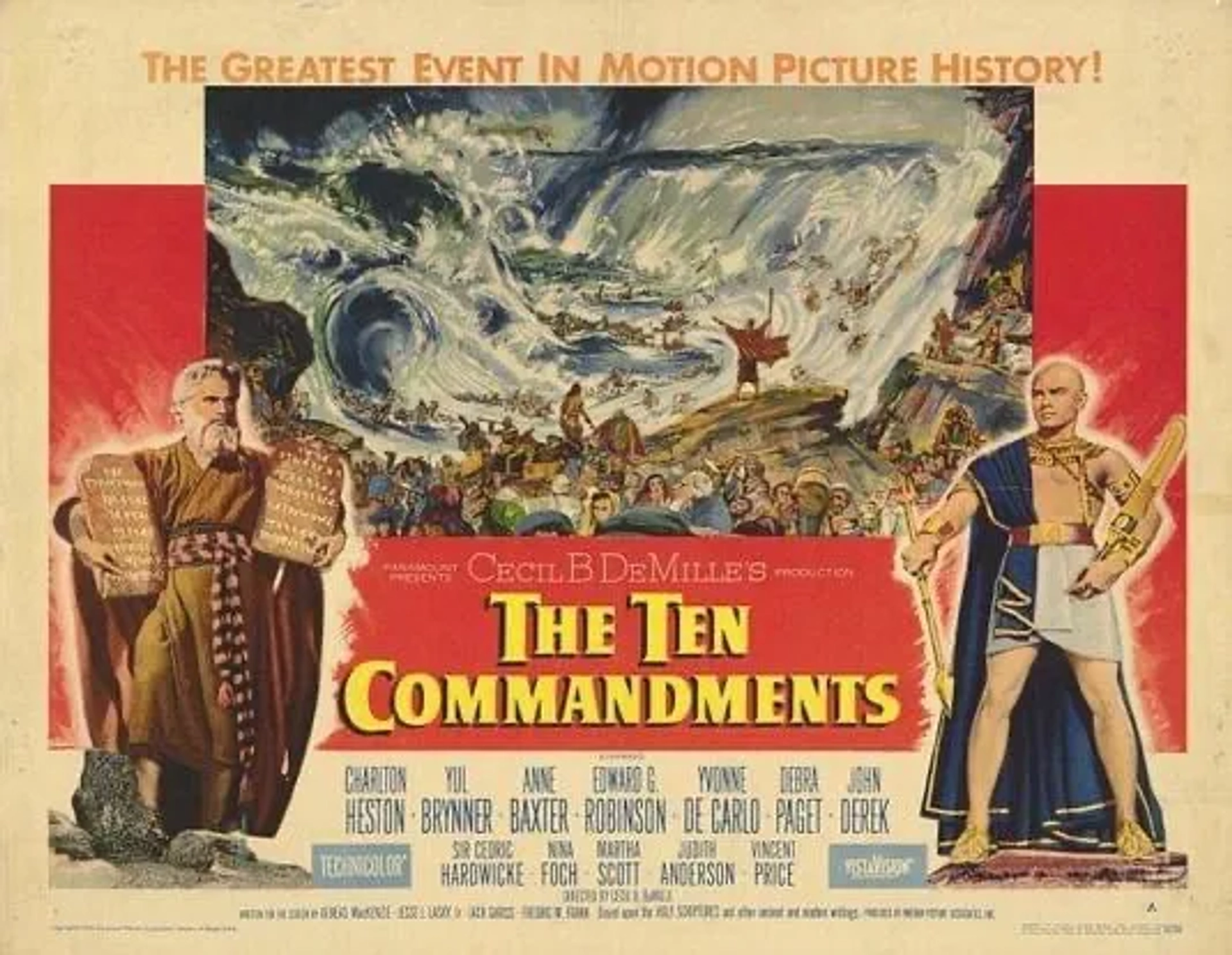 Charlton Heston and Yul Brynner in The Ten Commandments (1956)