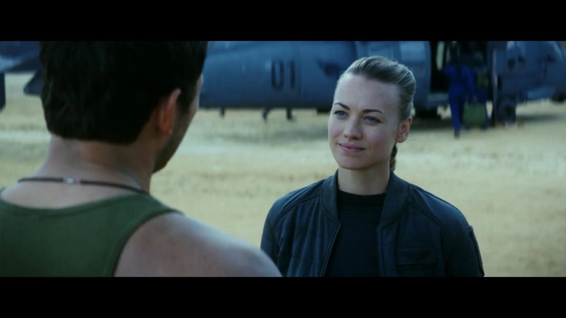 Chris Pratt and Yvonne Strahovski in The Tomorrow War (2021)