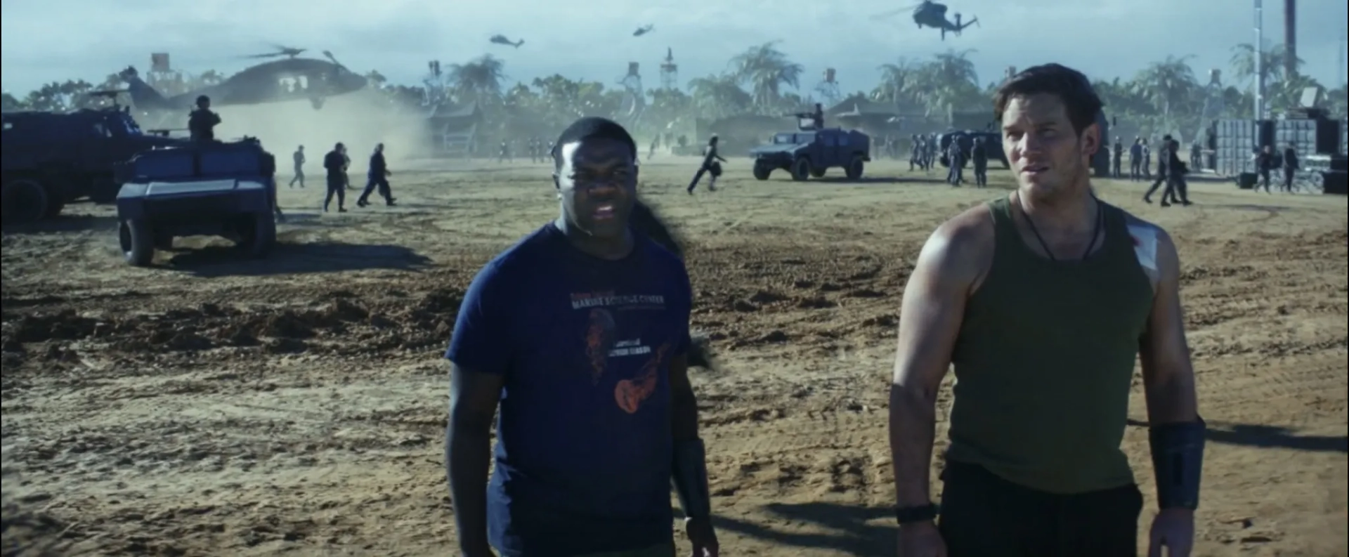 Chris Pratt and Sam Richardson in The Tomorrow War (2021)