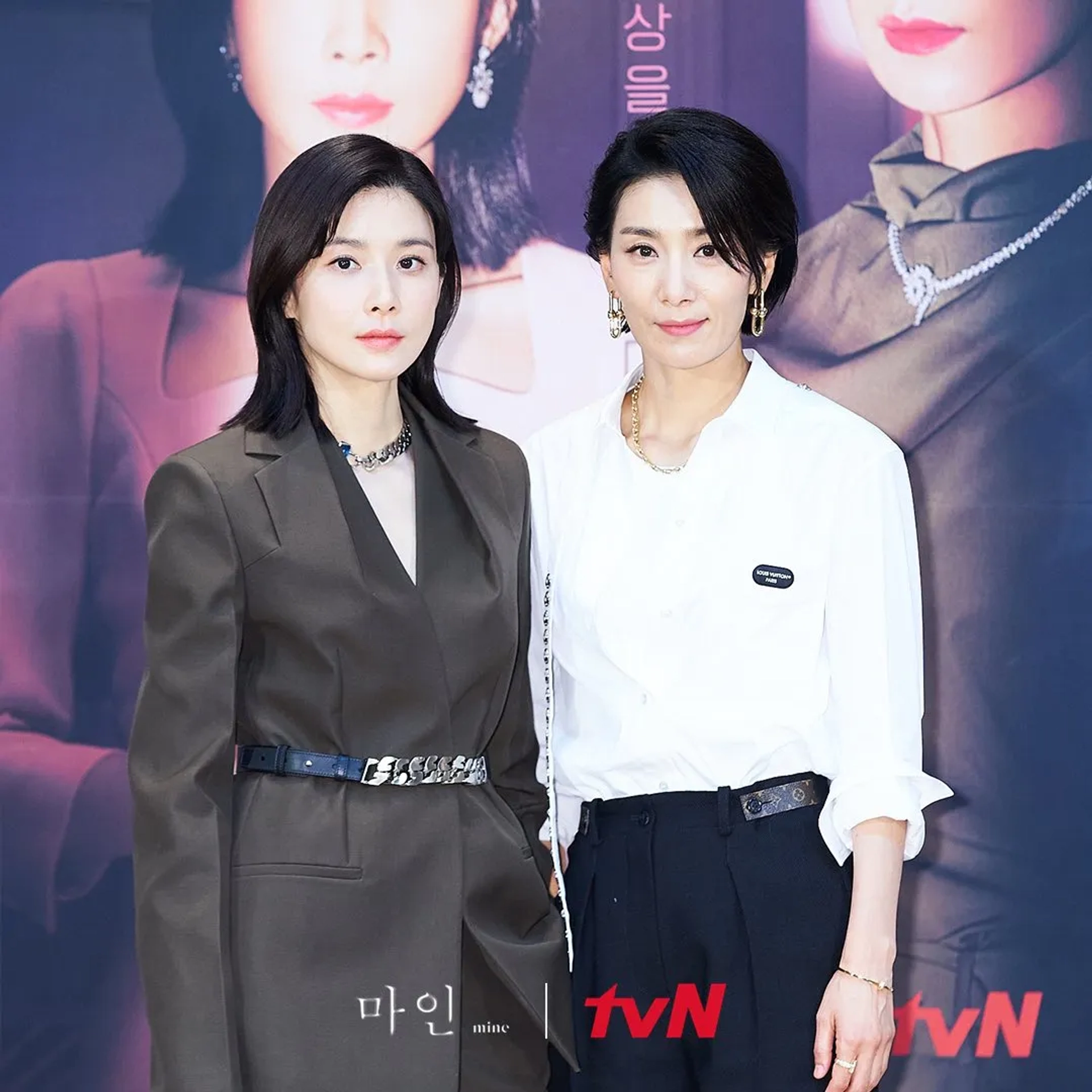 Kim Seo-hyeong and Lee Bo-young at an event for Mine (2021)