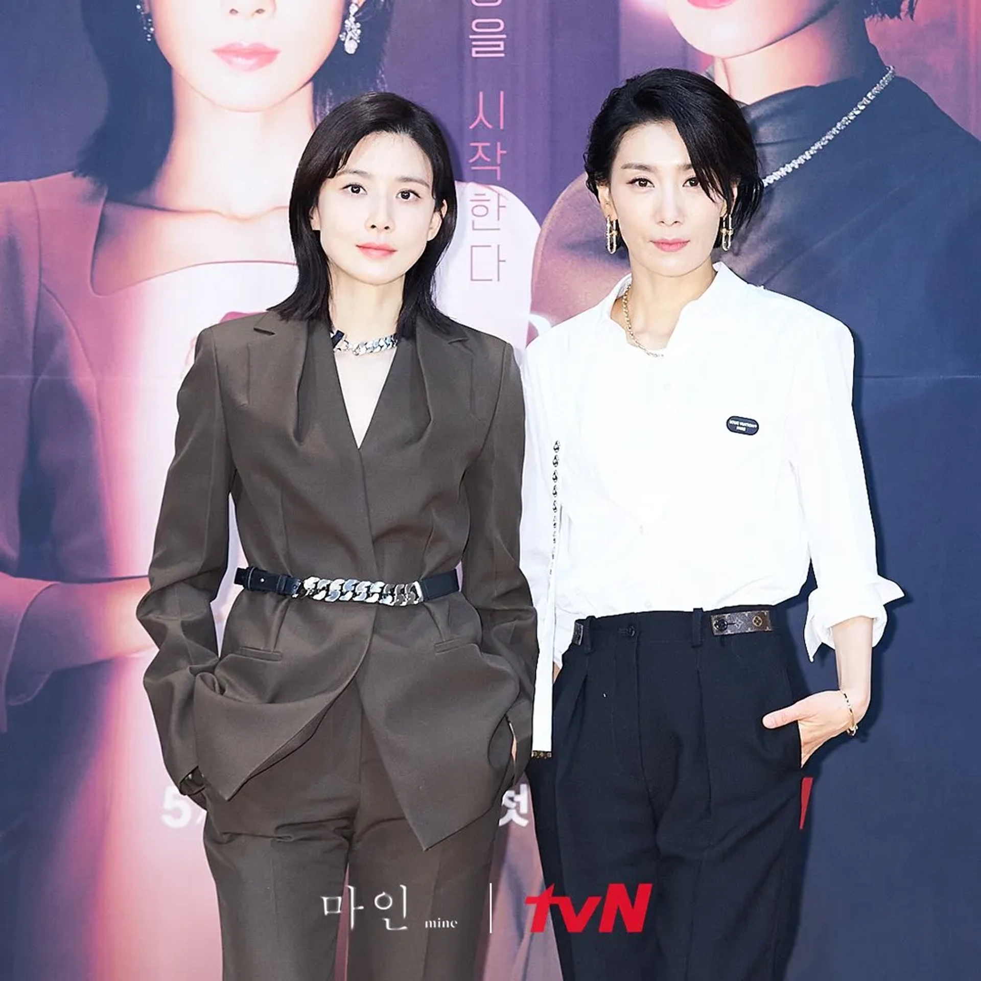 Kim Seo-hyeong and Lee Bo-young at an event for Mine (2021)