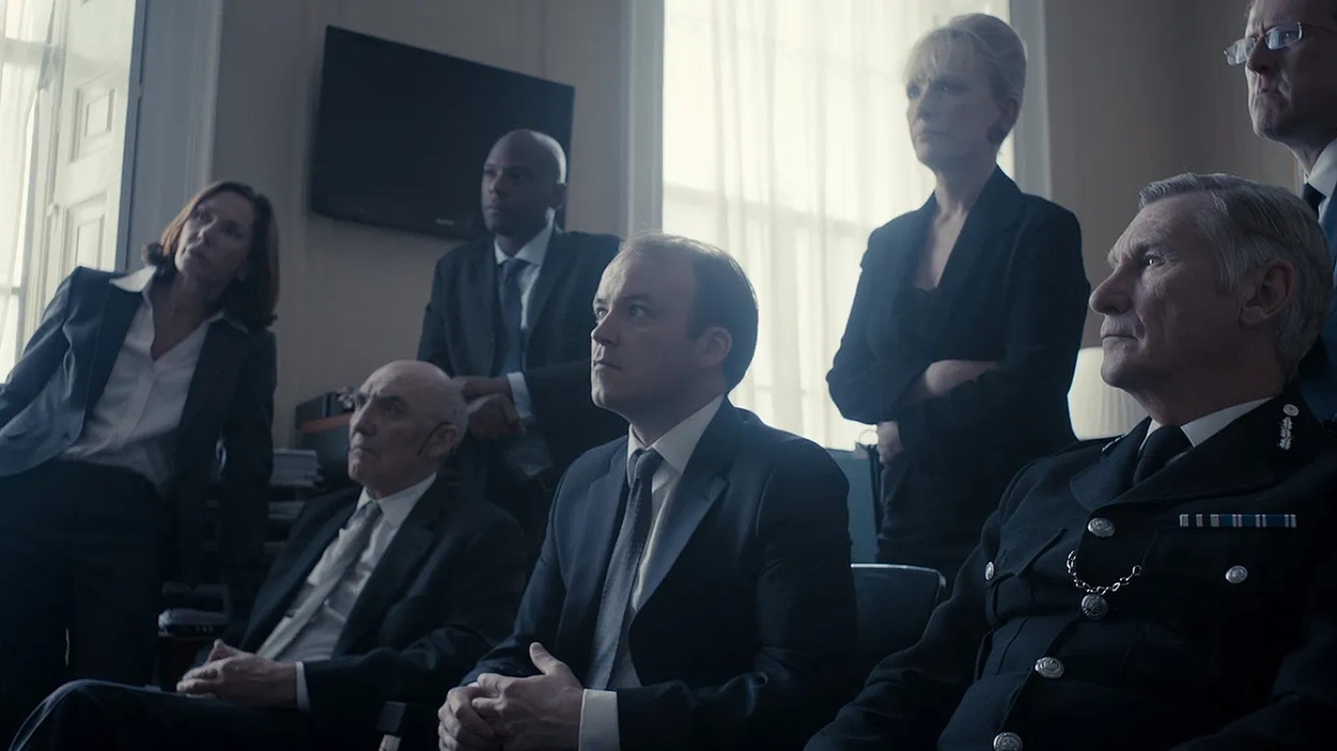 Lindsay Duncan, Tom Goodman-Hill, and Rory Kinnear in Black Mirror (2011)