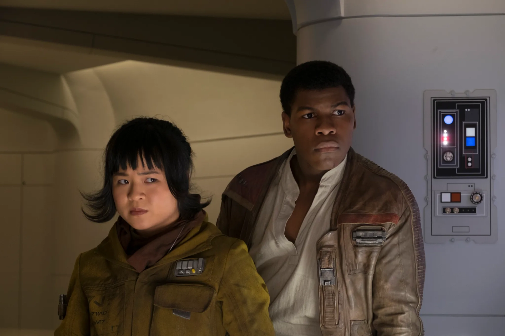 John Boyega and Kelly Marie Tran in Star Wars: Episode VIII - The Last Jedi (2017)