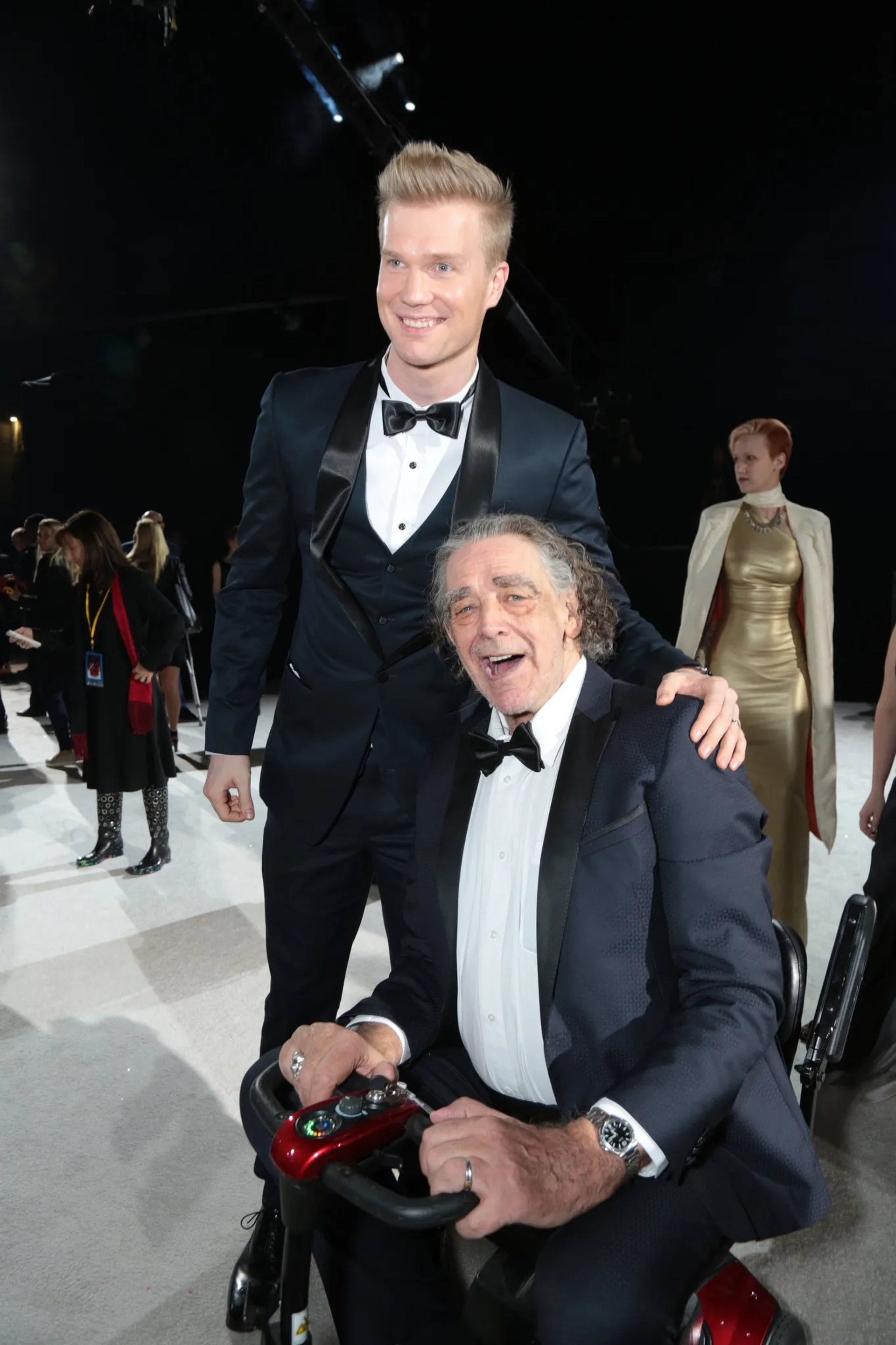 Peter Mayhew and Joonas Suotamo at an event for Star Wars: Episode VIII - The Last Jedi (2017)